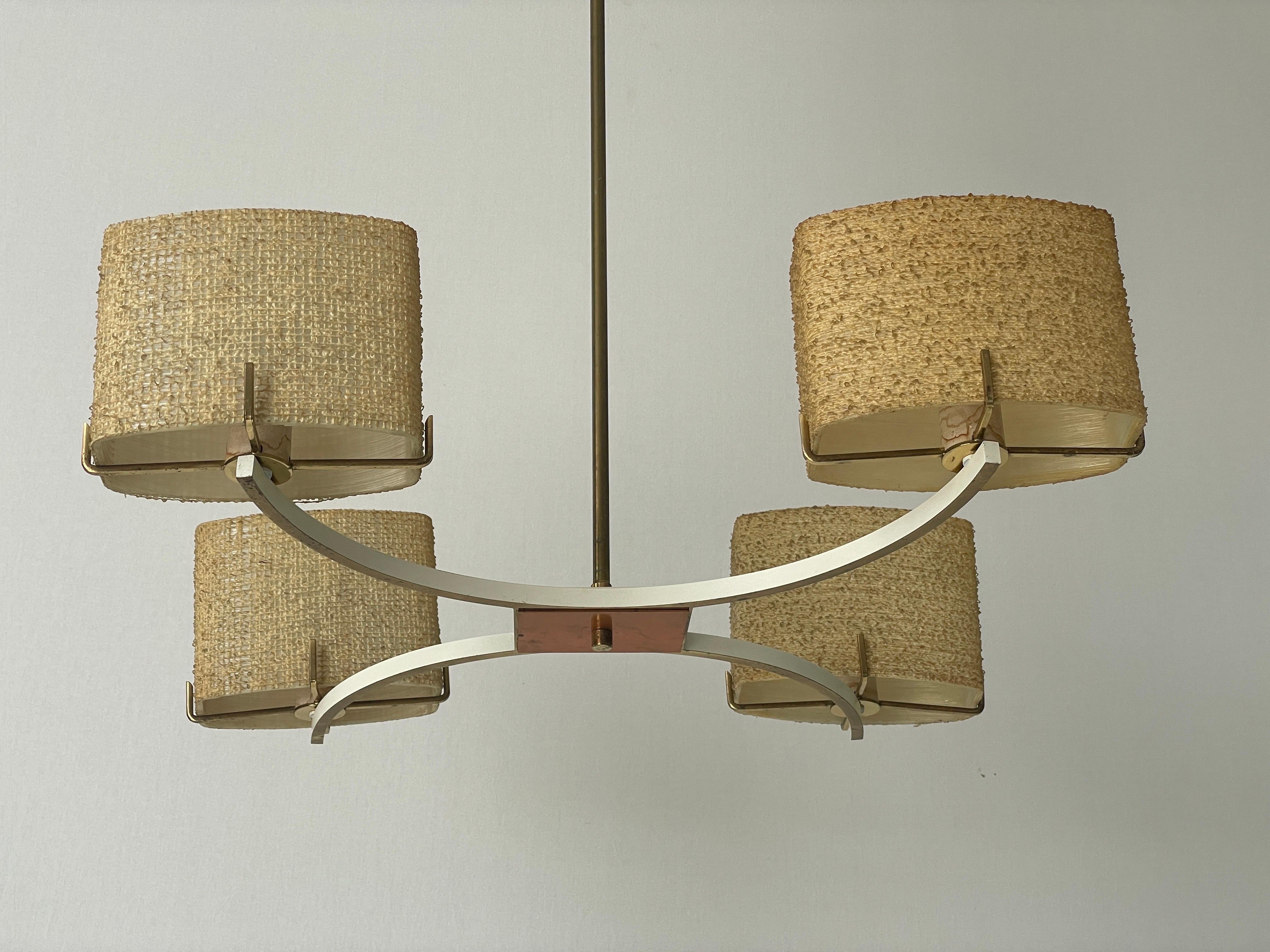 Araña de 4 brazos de fibra de vidrio, Atribuida a Maison Arlus, Años 60, Alemania en Excelente estado para la venta en Hagenbach, DE