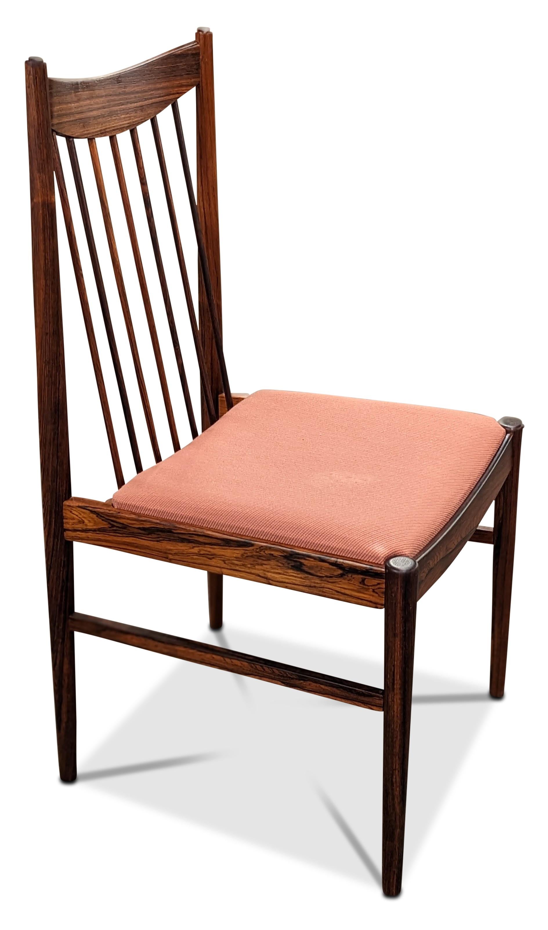 4 Arne Vodder / Sibast Rosewood Chair, 012323 Vintage Danish Midcentury In Good Condition For Sale In Jersey City, NJ
