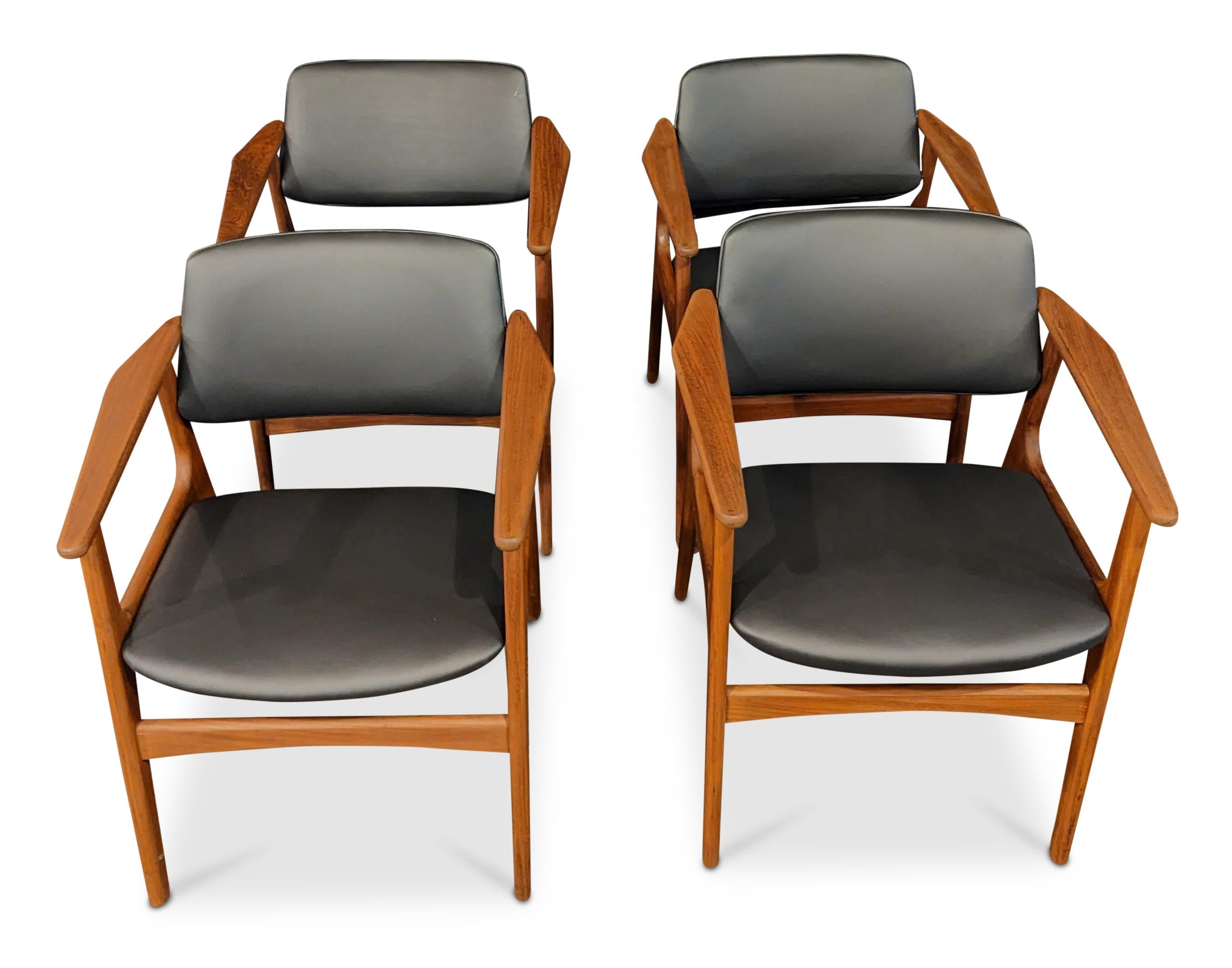 Mid-Century Modern 4 Arne Vodder Teak Arm Chairs - 072312 Vintage Danish Mid Century