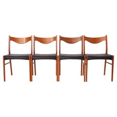4 Arne Wahl Iversen Mid century teak dining chairs Glyngøre stolefabrik, model G