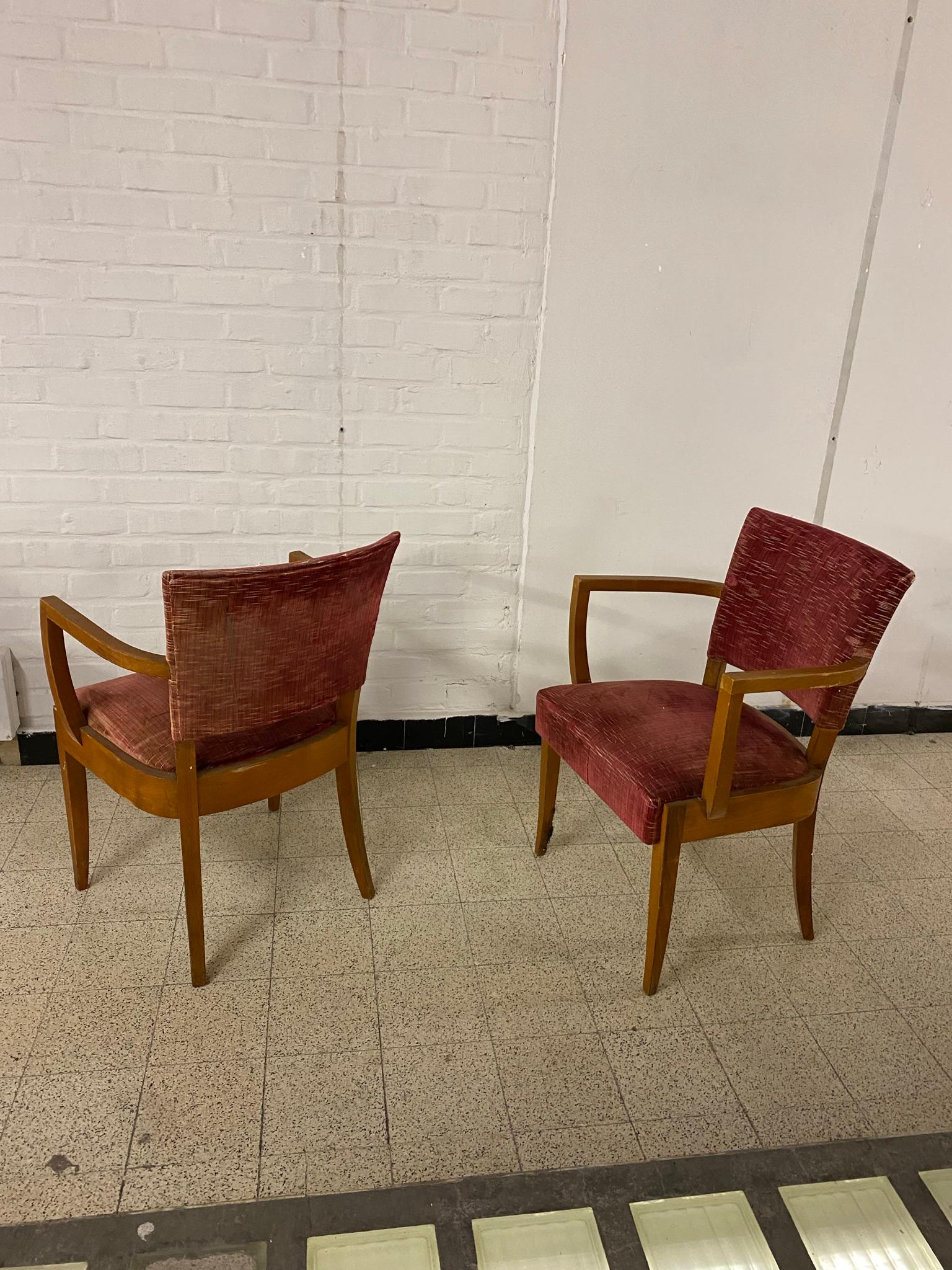 4 Art Deco Armchairs, circa 1930 / 1940 For Sale 4