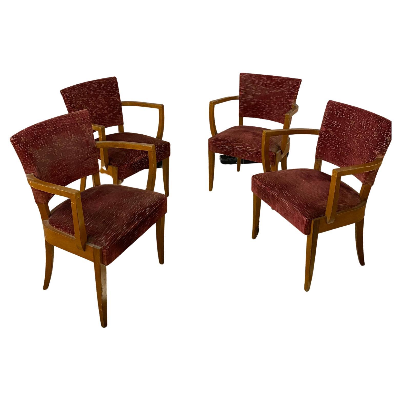 4 Art Deco Armchairs, circa 1930 / 1940 For Sale