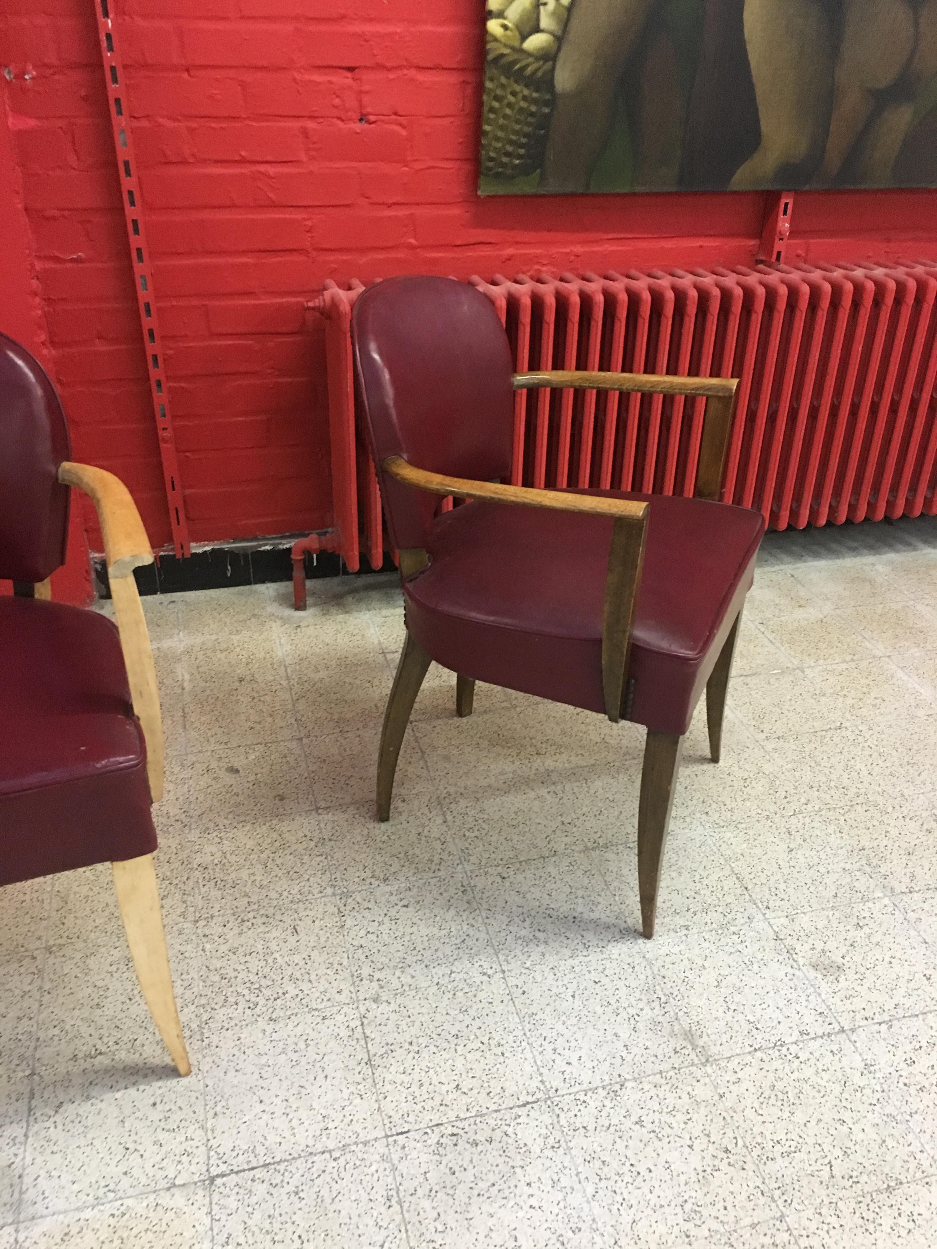 4 Art Deco Armchairs in the Style of Jules Leleu, circa 1930-1940 For Sale 4