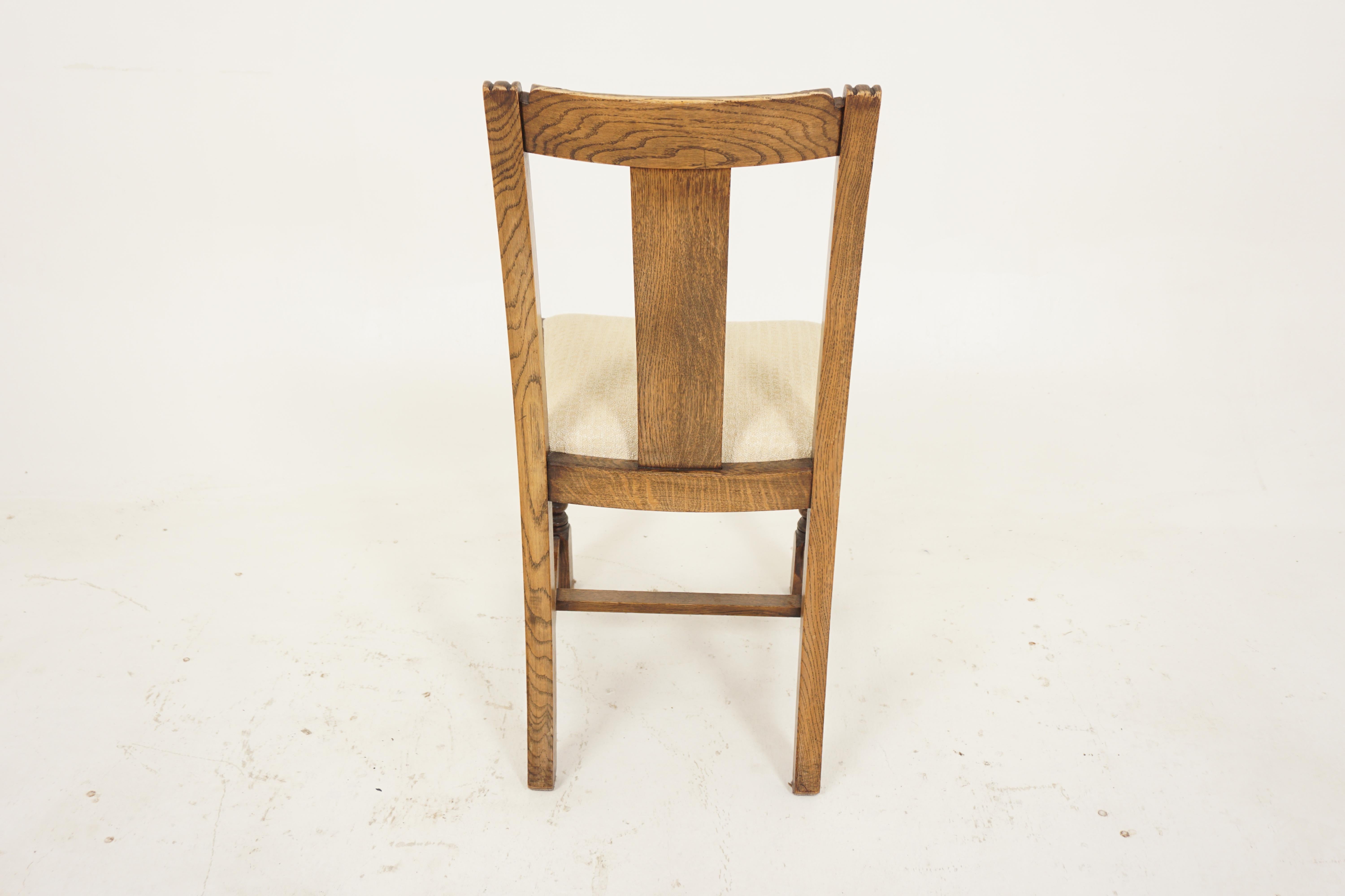 4 Art Deco Carved Dining Chairs, Lift Out Seats, Scotland 1930, H692 2