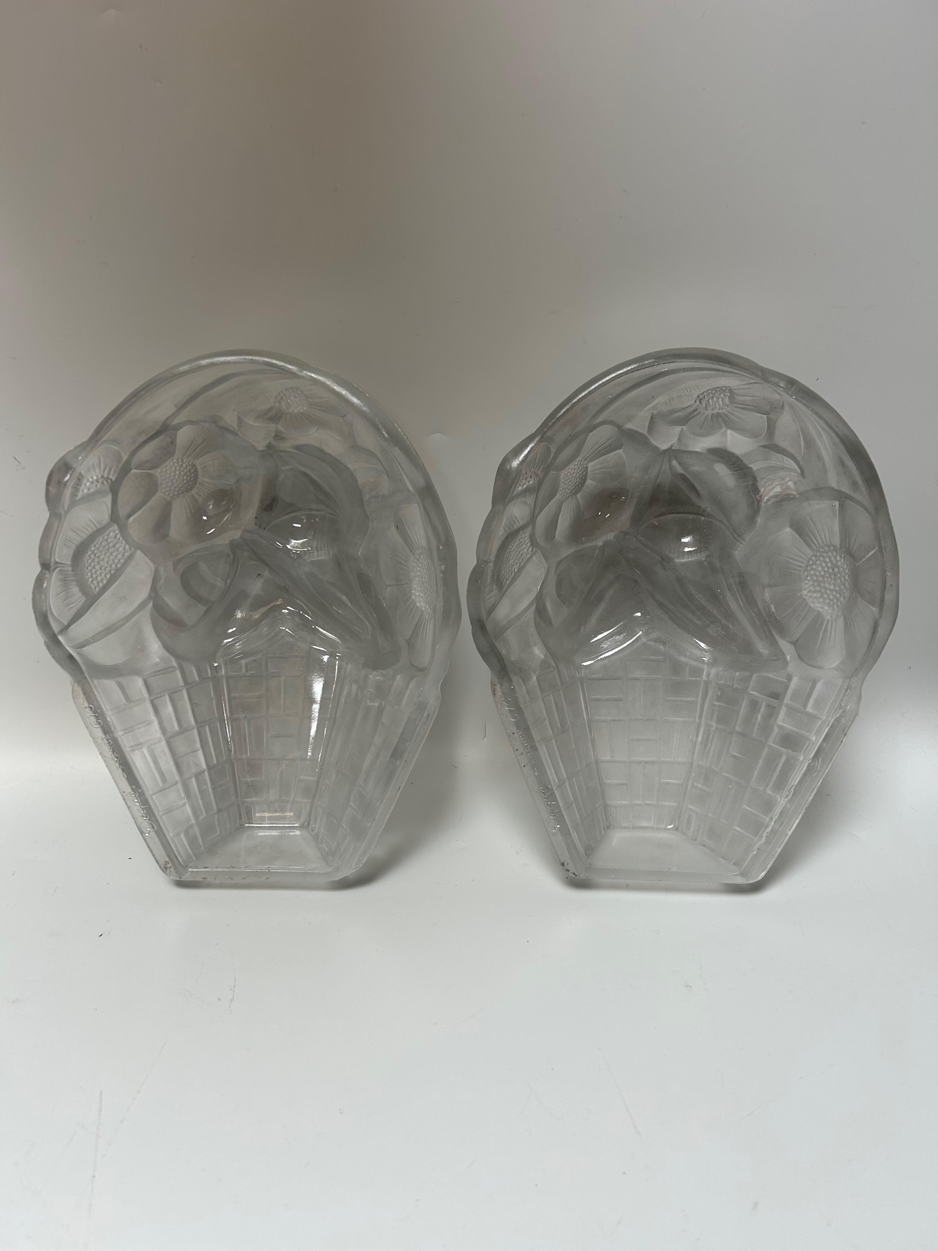 4 Appliques Art Déco Francis Hubens pour Verrerie D'Art Degué en vente 5