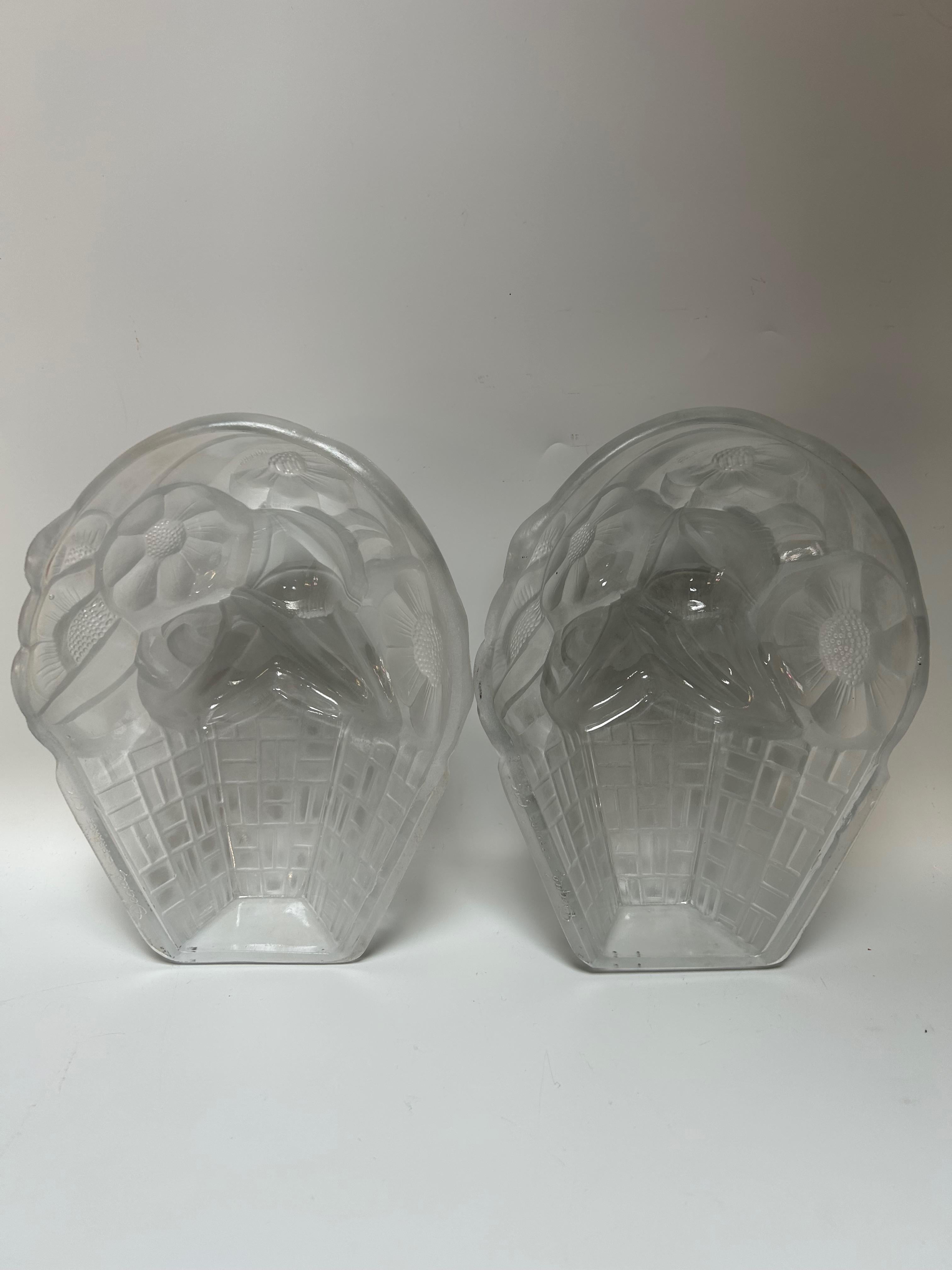 4 Appliques Art Déco Francis Hubens pour Verrerie D'Art Degué en vente 6