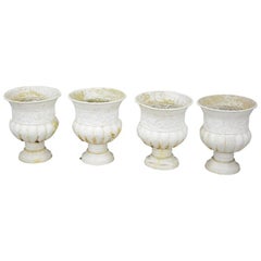 4 Art Deco Garden Planters in Painted Sheet Metal