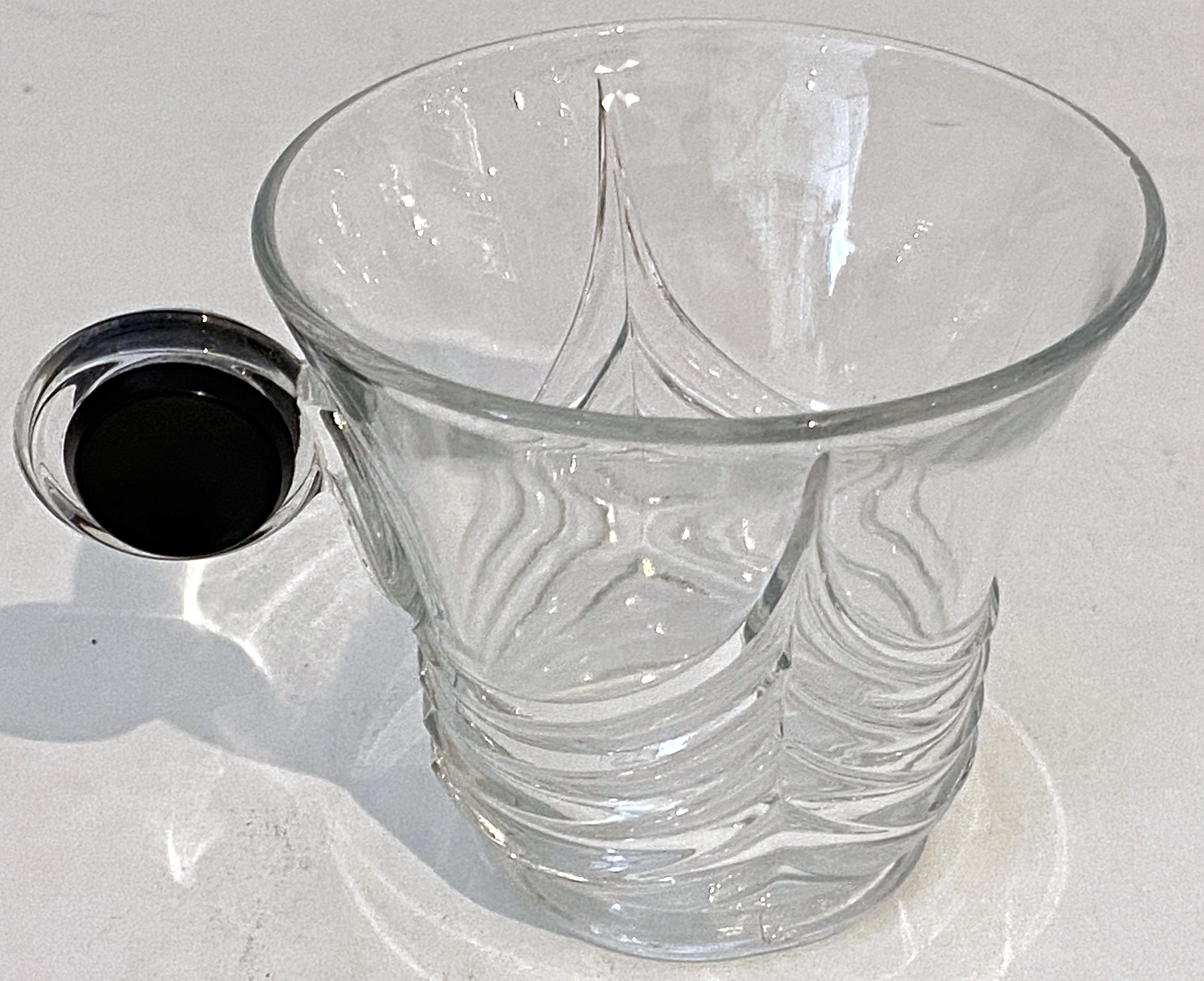 20th Century 4 Art Deco Heisey Glass 'Stanhope' Cups & Saucers, by Walter Von Hessen For Sale