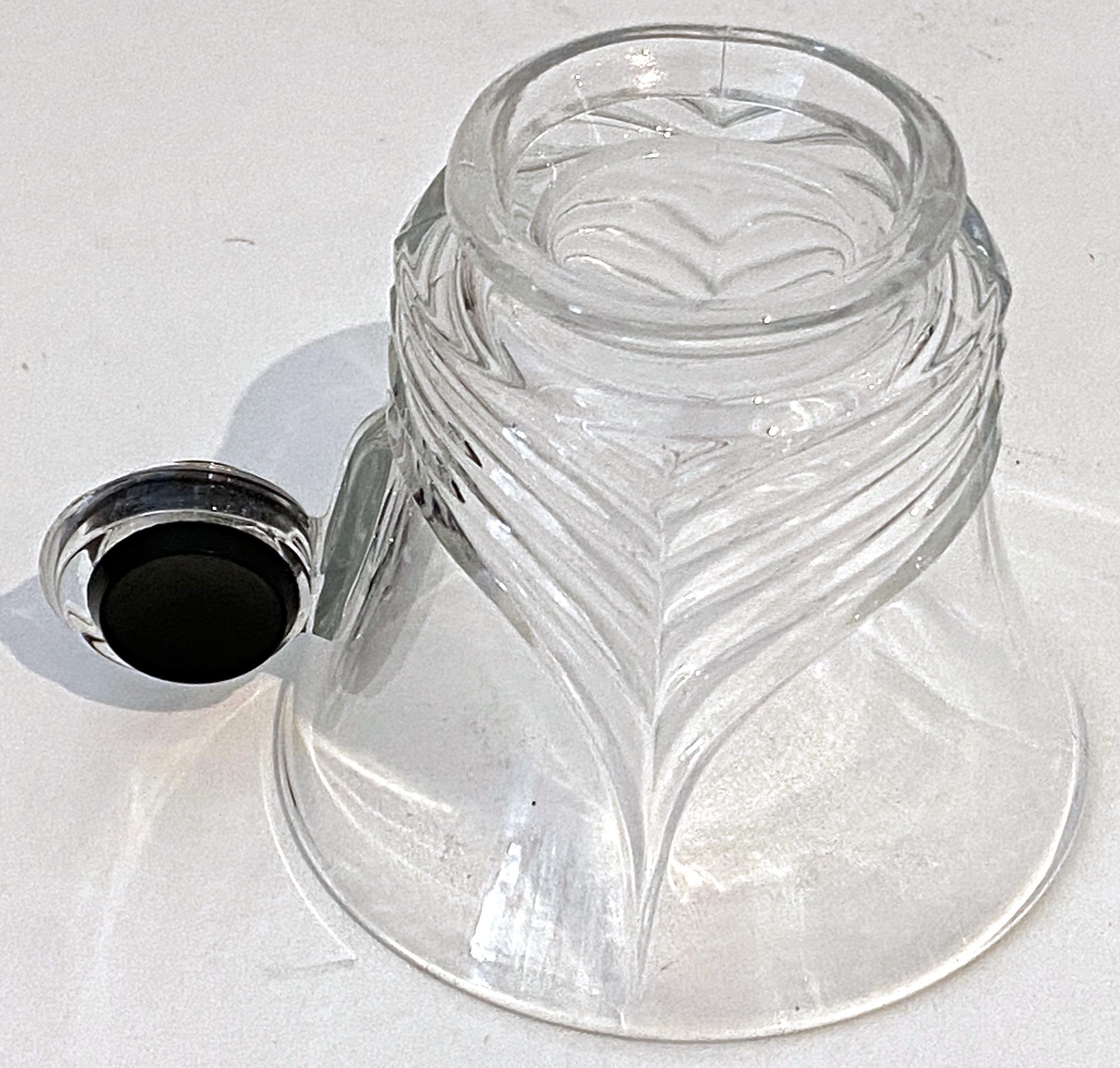 4 Art-Déco-Tasse und Untertassen „Stanhope“ aus Heisey-Glas, von Walter Von Hessen im Angebot 1