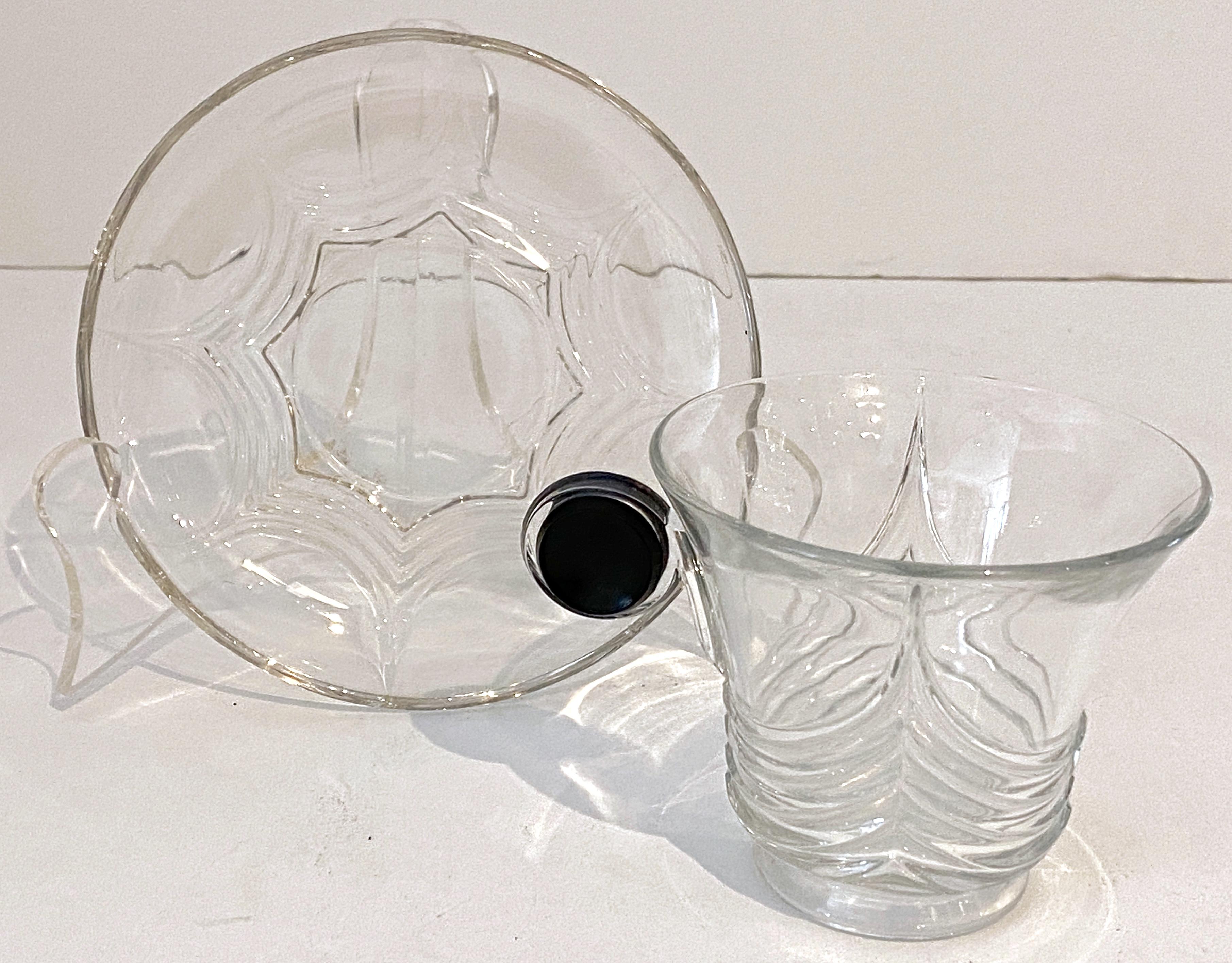 4 Art Deco Heisey Glass 'Stanhope' Cups & Saucers, by Walter Von Hessen For Sale 4