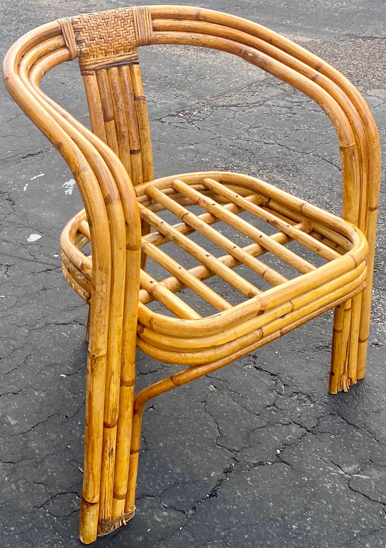 (4) Fauteuils sculpturaux en rotin courbé de style Axel Enthoven en vente 2