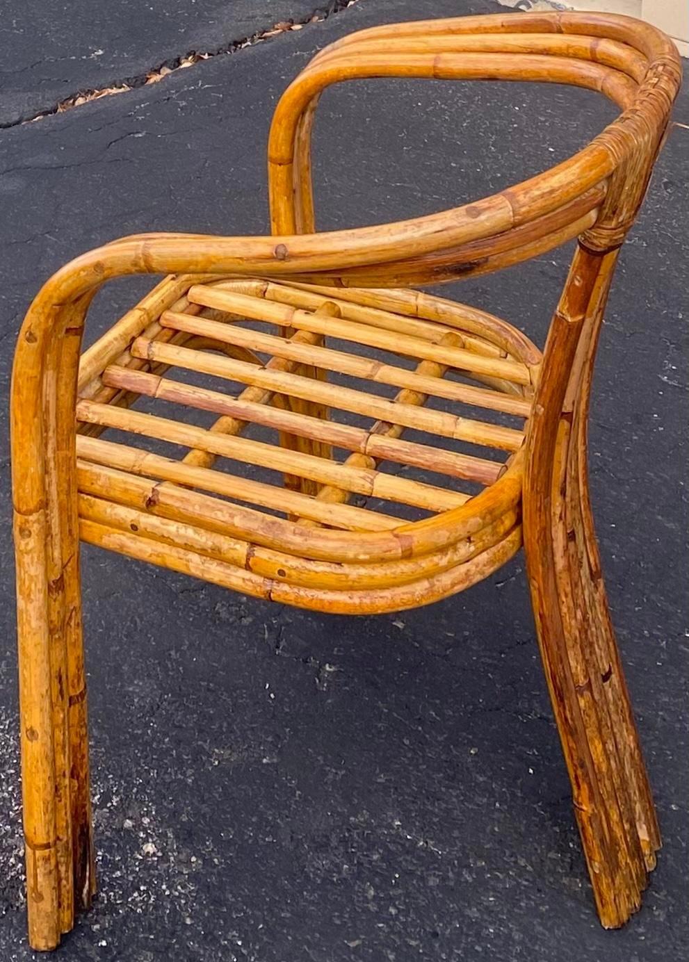 (4) Fauteuils sculpturaux en rotin courbé de style Axel Enthoven en vente 3