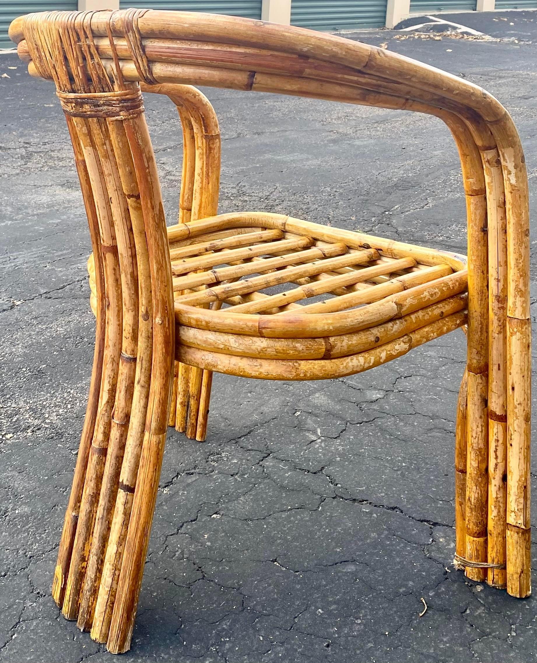 (4) Fauteuils sculpturaux en rotin courbé de style Axel Enthoven en vente 5