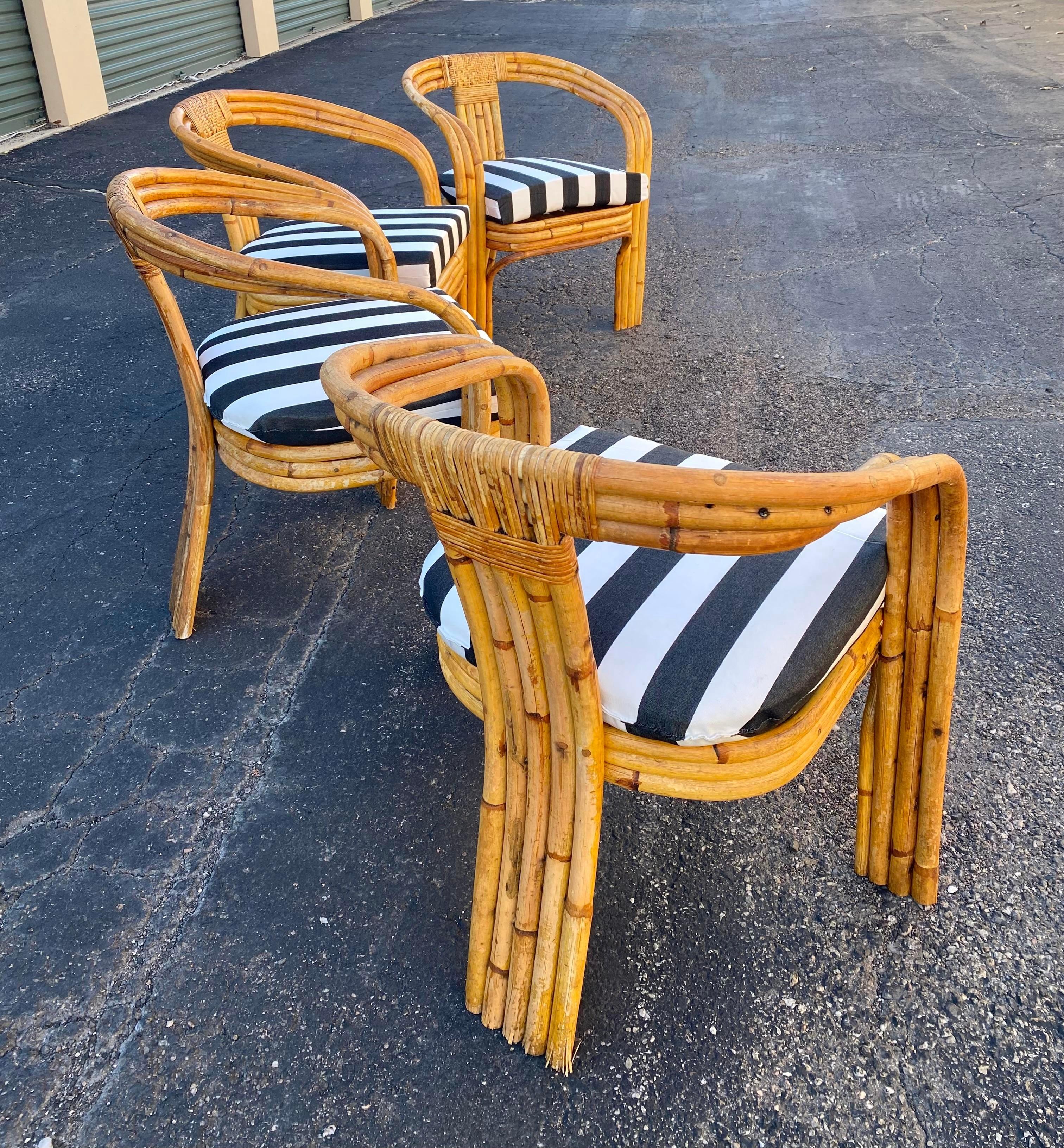 Fait main (4) Fauteuils sculpturaux en rotin courbé de style Axel Enthoven en vente