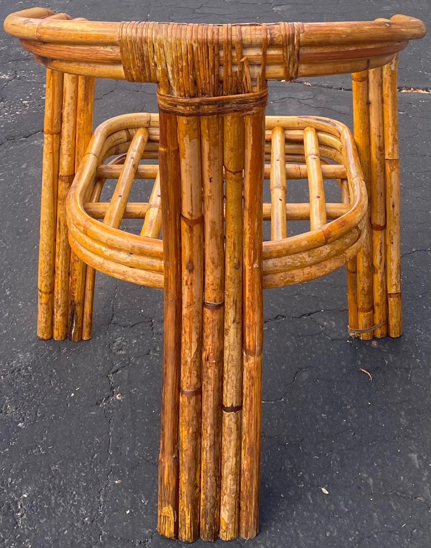 (4) Fauteuils sculpturaux en rotin courbé de style Axel Enthoven en vente 1