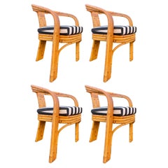 (4) Axel Enthoven-Style Bent Rattan Sculptural Armchairs