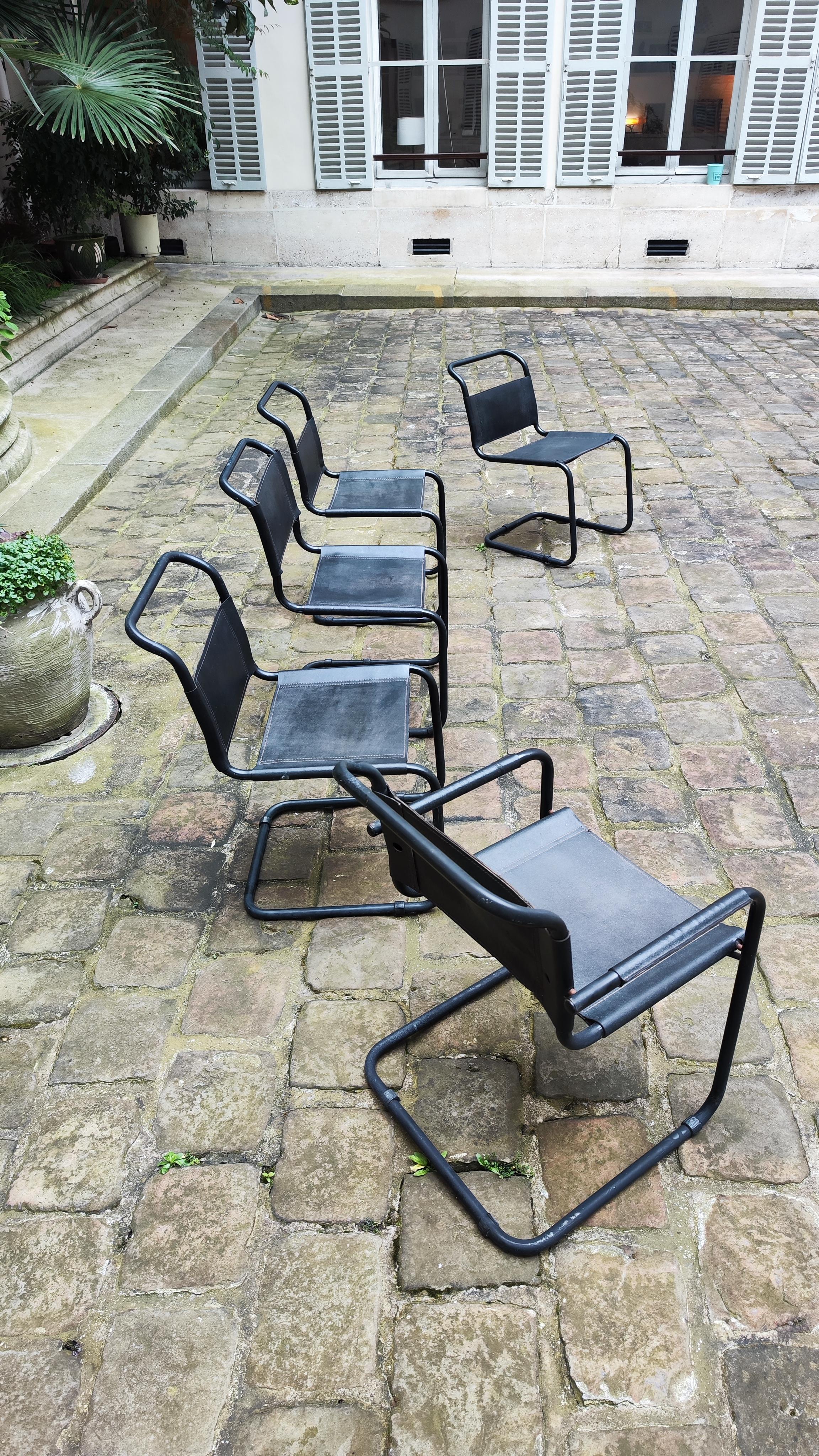 Swiss 4 B33 MART STAM CANTILEVER CHAIRS AND 1 S34 ARMCHAIR - 80s  - 1980 For Sale