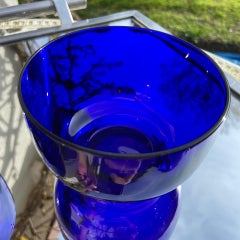 4 Baccarat Crystal 19th Century Cobalt-Colored Finger Bowls