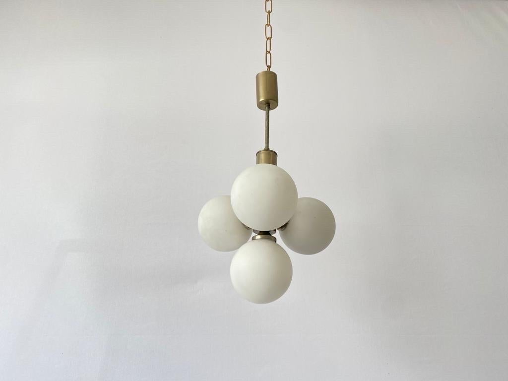 Late 20th Century 4 Ball Glass Ceiling Lamp, 1970s, Germany For Sale
