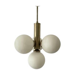 Lámpara de techo de cristal de 4 bolas, años 70, Alemania
