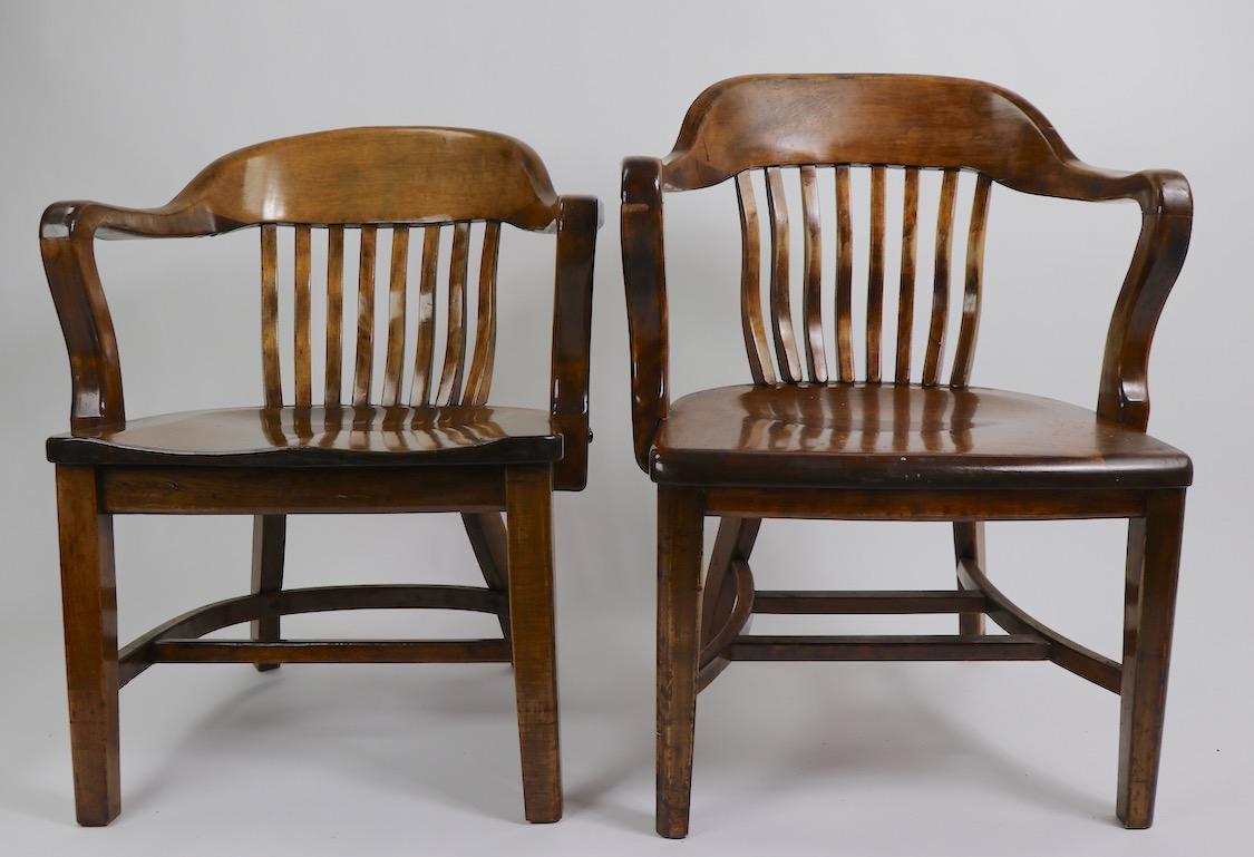 2 Bank of England Style Office Chairs Attributed to Gunlocke 1