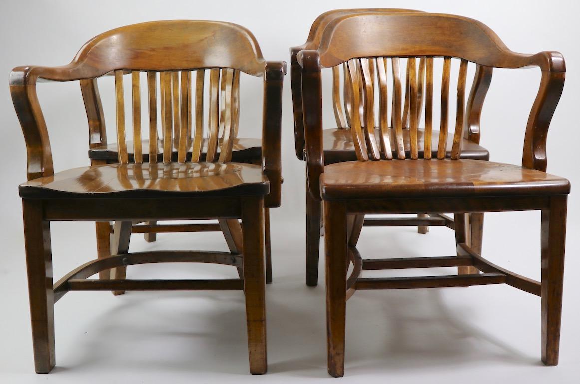 2 Bank of England Style Office Chairs Attributed to Gunlocke 2