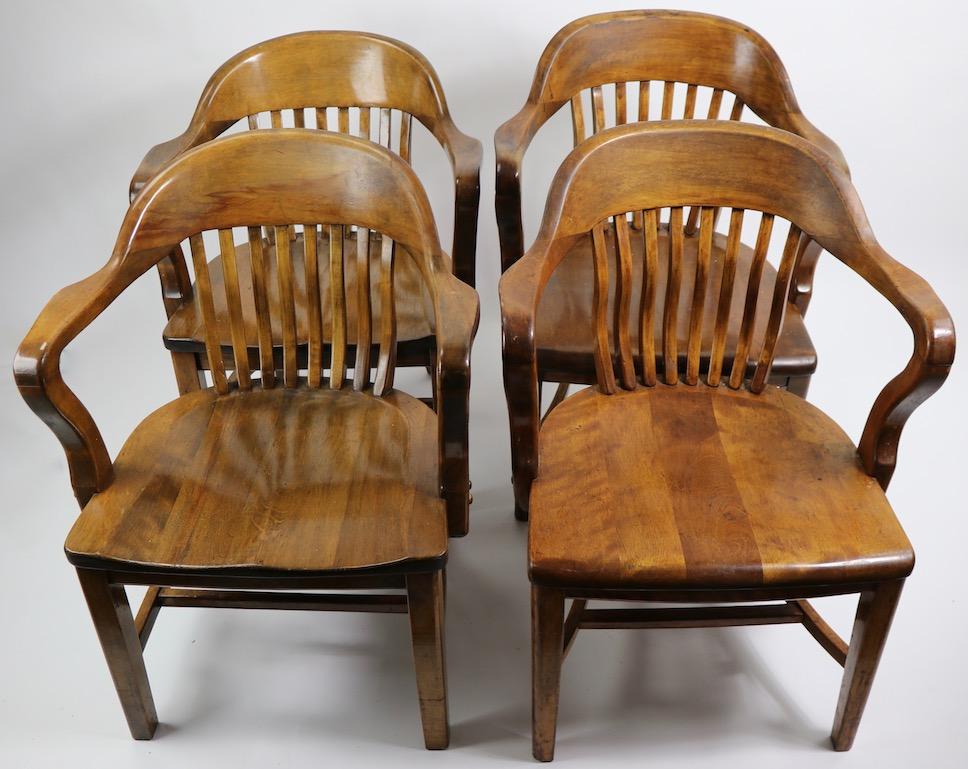 2 Bank of England Style Office Chairs Attributed to Gunlocke 3