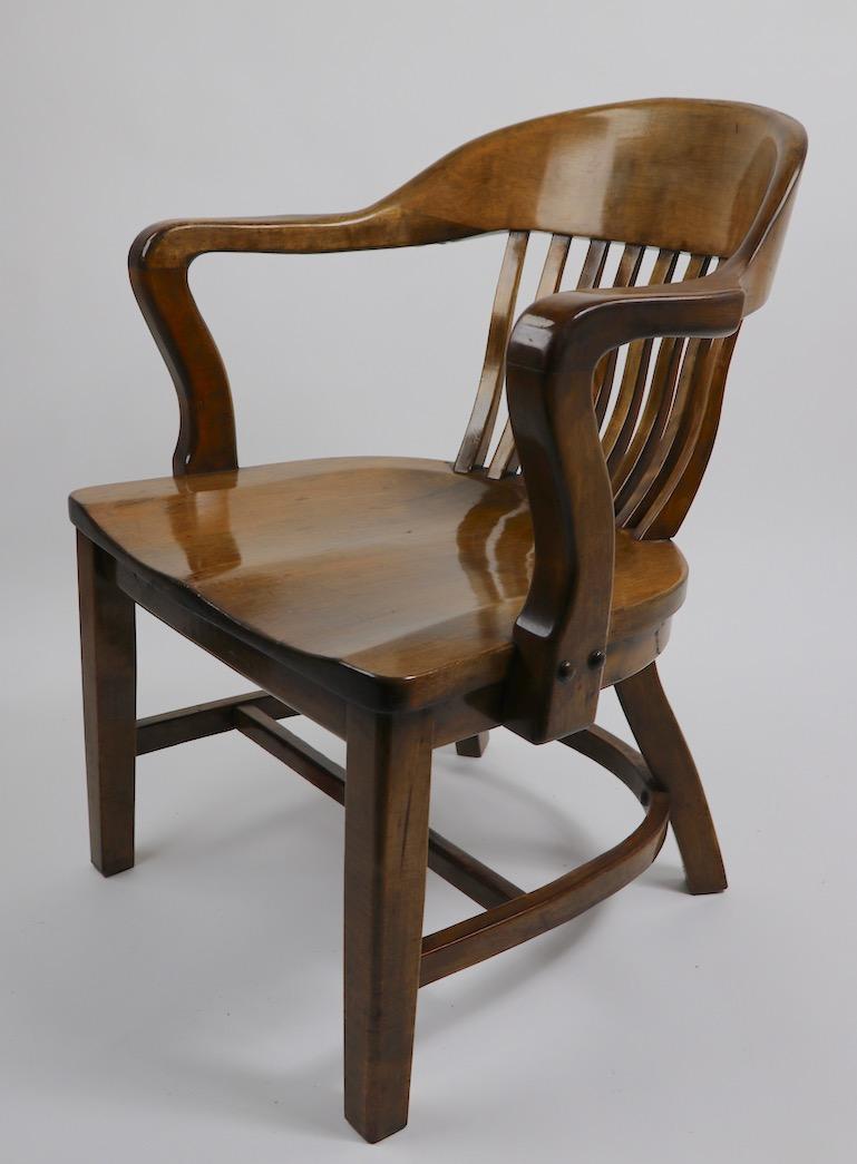 2 Bank of England Style Office Chairs Attributed to Gunlocke In Good Condition In New York, NY