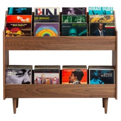 Présentoir pour disques de luxe 4 Bay en noyer naturel