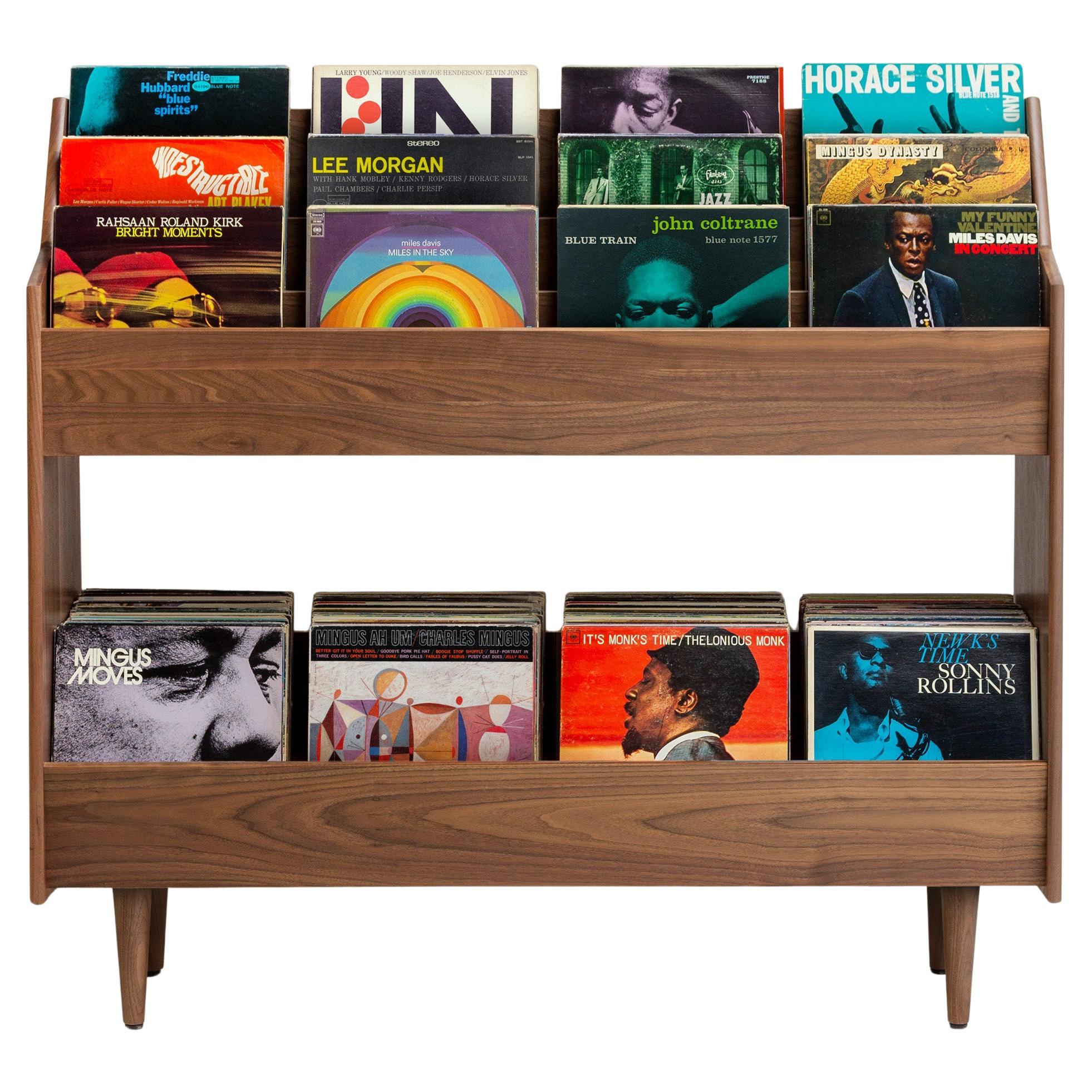 Présentoir pour disques de luxe 4 Bay en bois de frêne massif