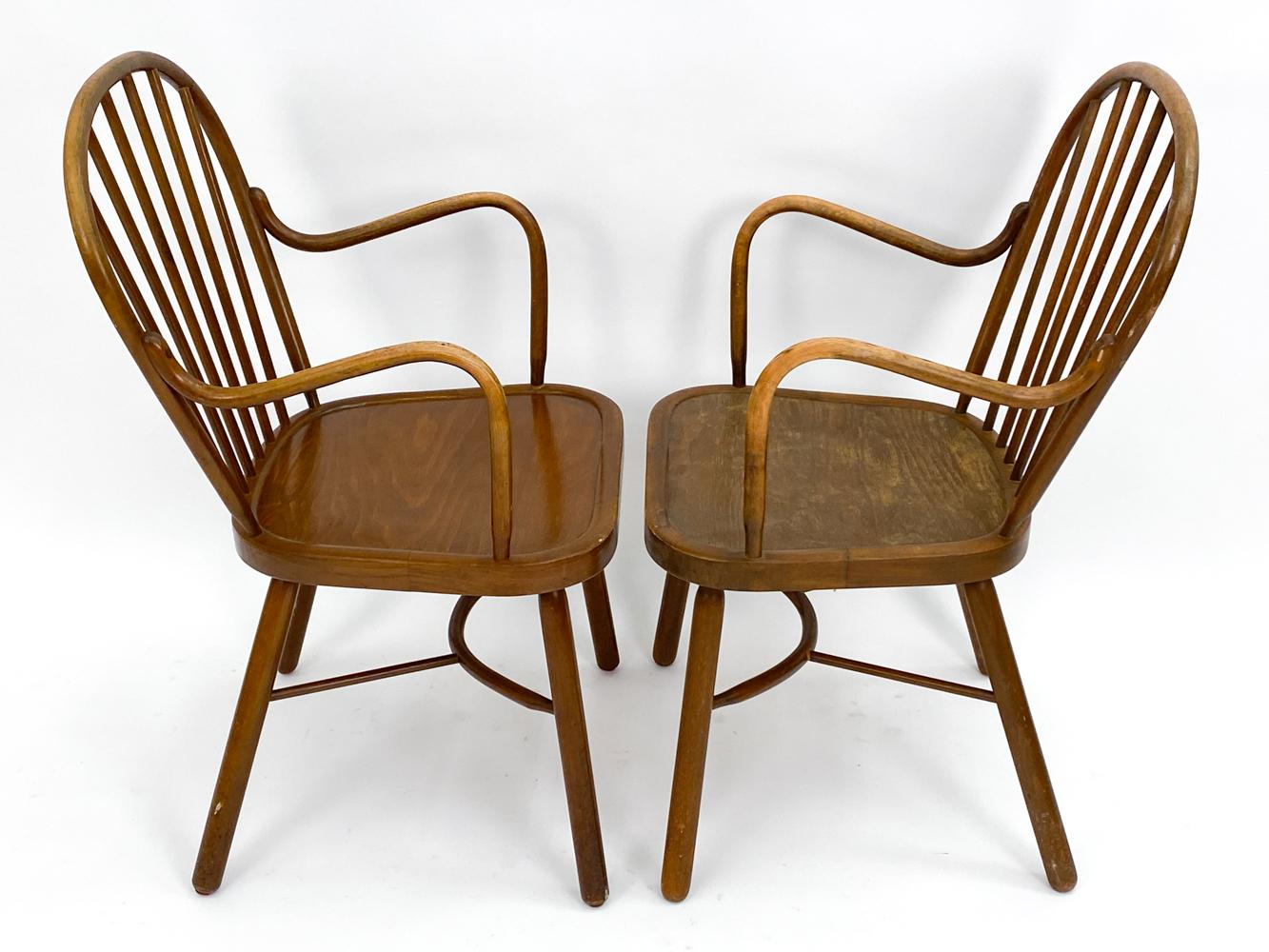 (4) Beech Windsor Chairs, Manner of Frits Henningsen For Sale 5