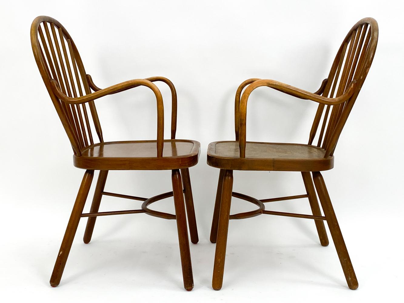 (4) Beech Windsor Chairs, Manner of Frits Henningsen For Sale 6