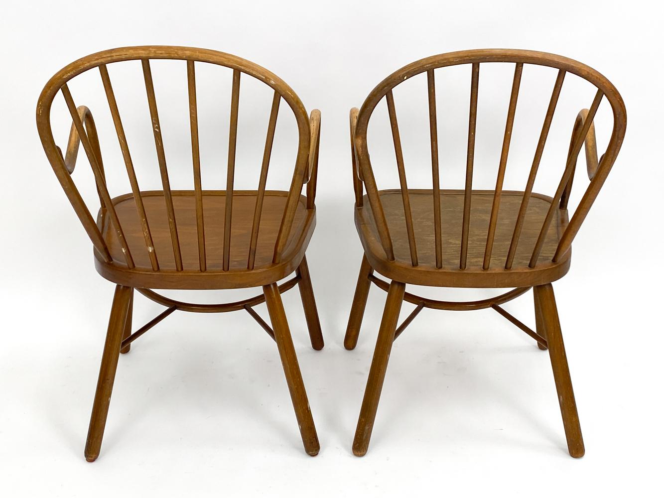 (4) Beech Windsor Chairs, Manner of Frits Henningsen For Sale 7