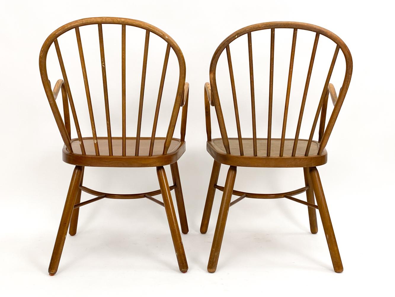 (4) Beech Windsor Chairs, Manner of Frits Henningsen For Sale 8