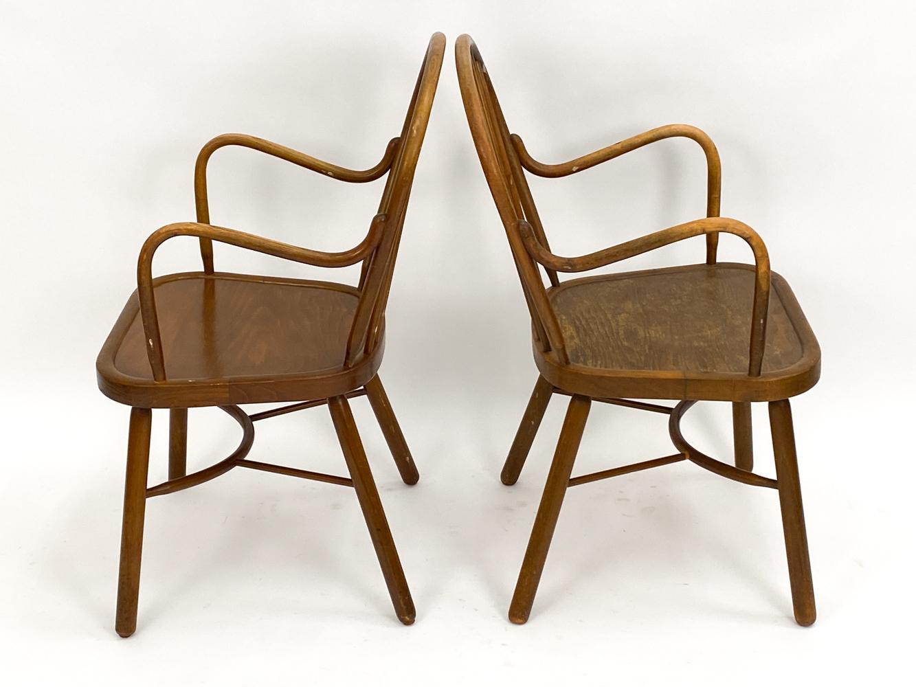 (4) Beech Windsor Chairs, Manner of Frits Henningsen For Sale 9