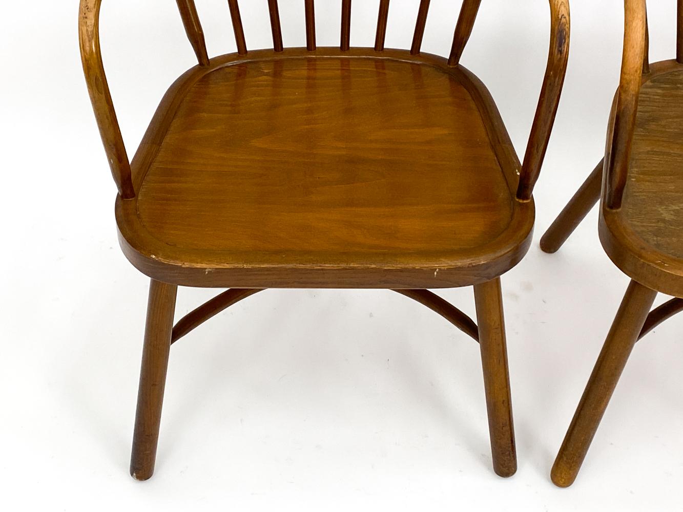 20th Century (4) Beech Windsor Chairs, Manner of Frits Henningsen For Sale