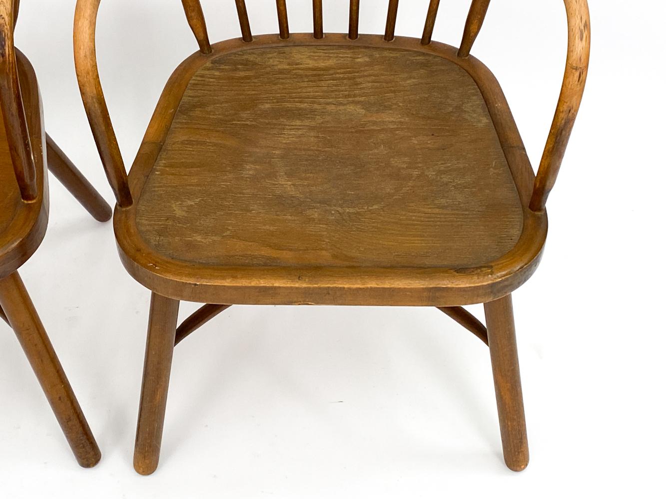 (4) Beech Windsor Chairs, Manner of Frits Henningsen For Sale 2
