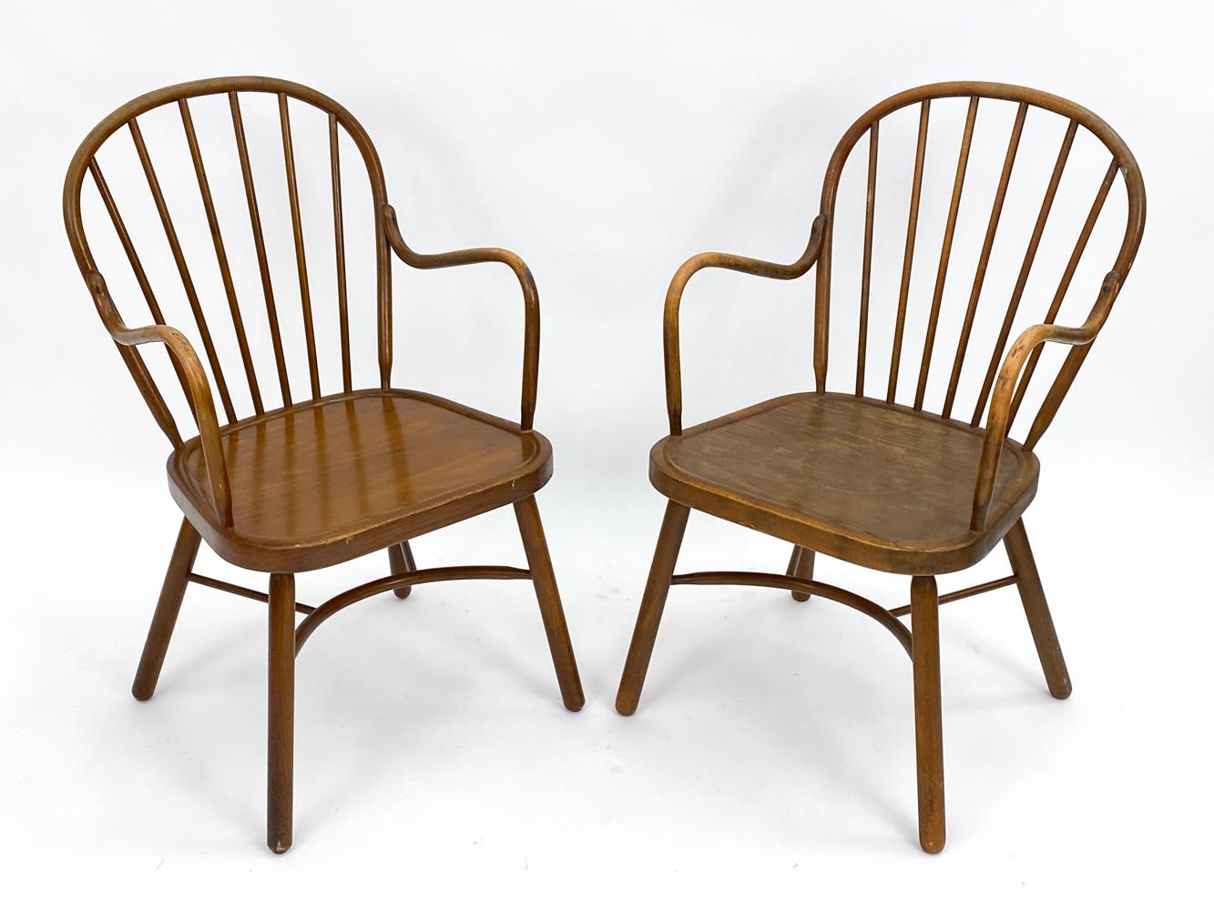 (4) Beech Windsor Chairs, Manner of Frits Henningsen For Sale 3