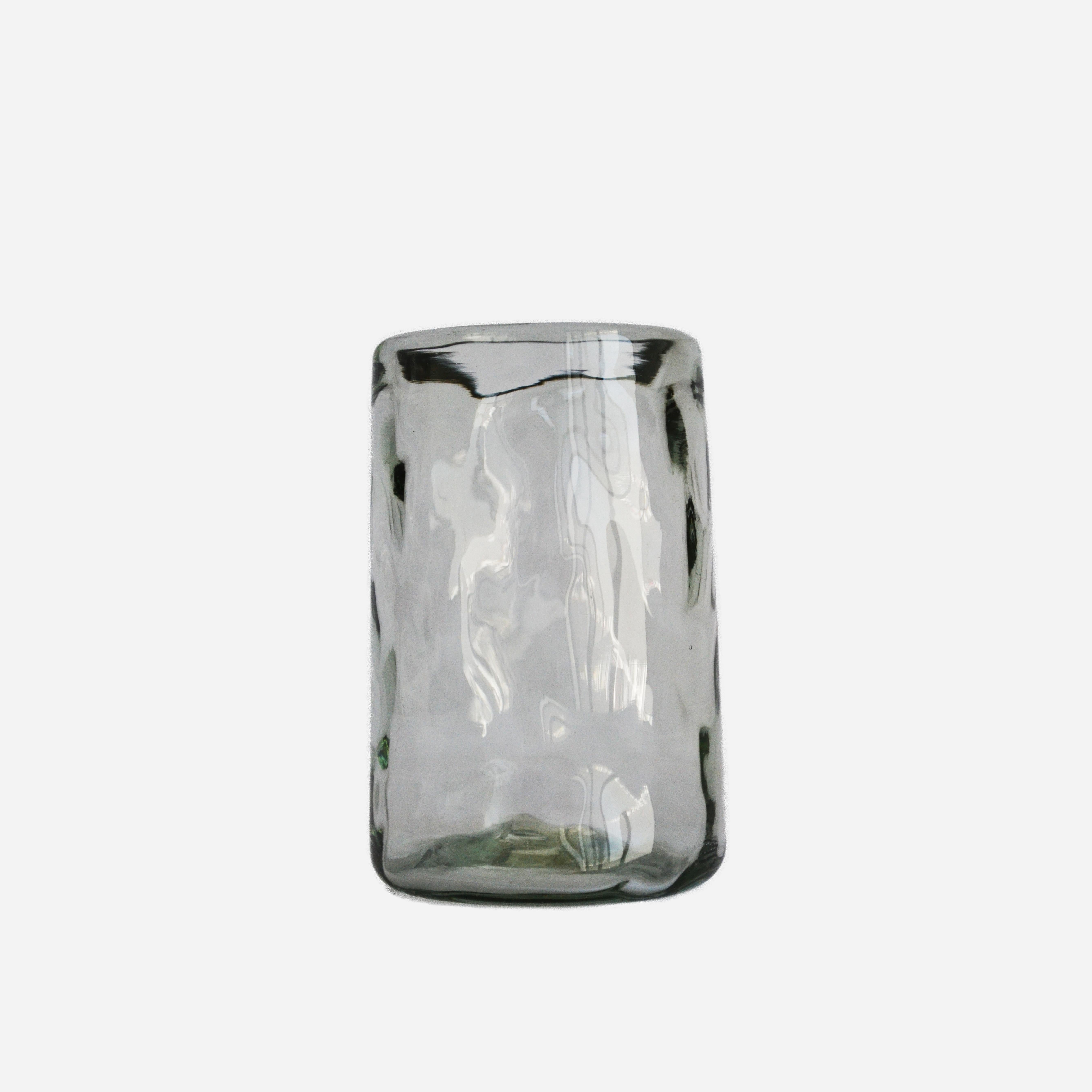 Organic Modern 4 Beer-Cocktail Glasses, Handblown Organic Irregular Shape 100% Recycled Glass  For Sale