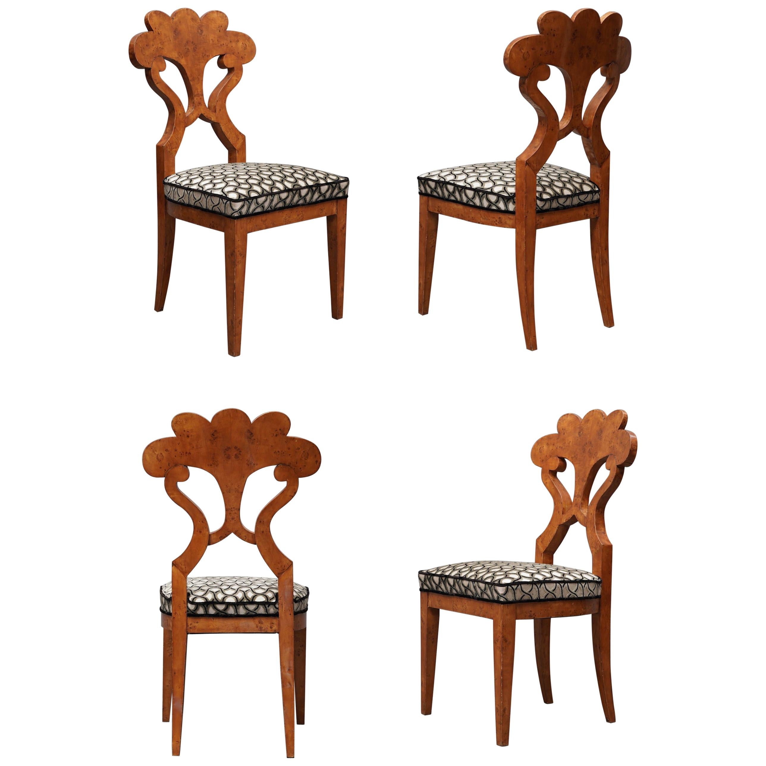 4 Biedermeier Austrian Chairs, 1840