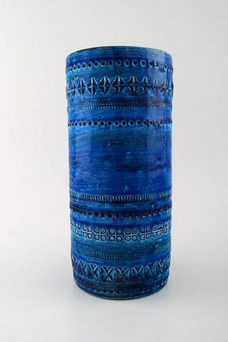 Four Bitossi, Rimini-Blue Vases in Ceramics Designed by Aldo Londi, 1960s In Excellent Condition In Copenhagen, DK