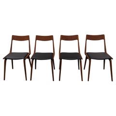 4 Boomerang Chairs by Alfred Christensen Vintage Danish Midcentury