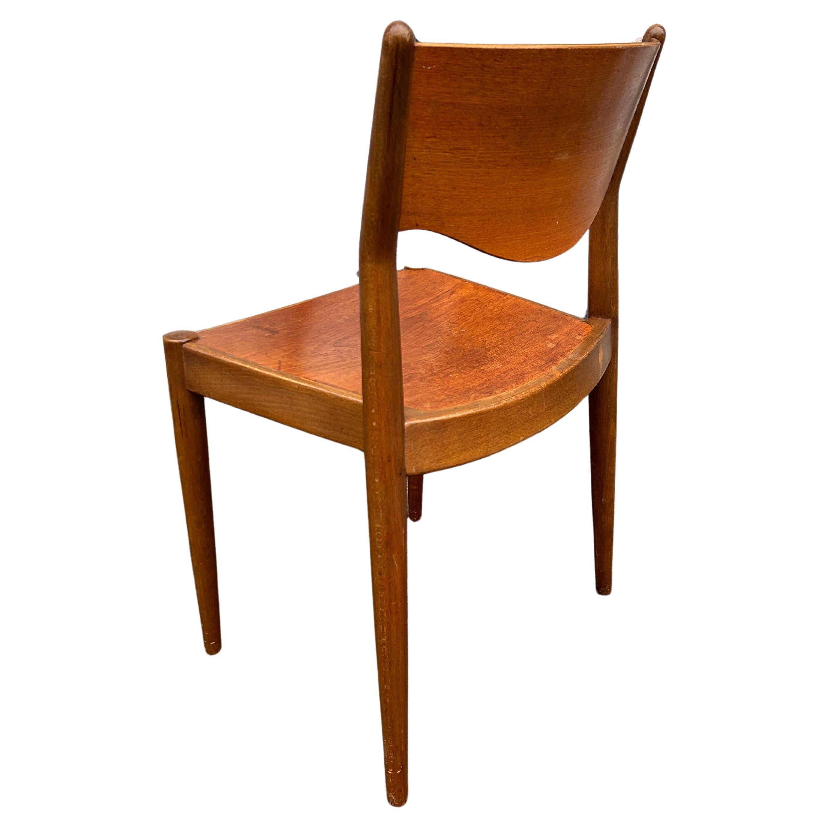 Woodwork 4 Borge Mogensen Stacking Danish Teak Dining Chairs for C.M. Madsen For Sale