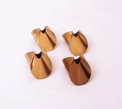 Set of 4 Brass Candlesticks by Pierre Forsell, Swedish Design