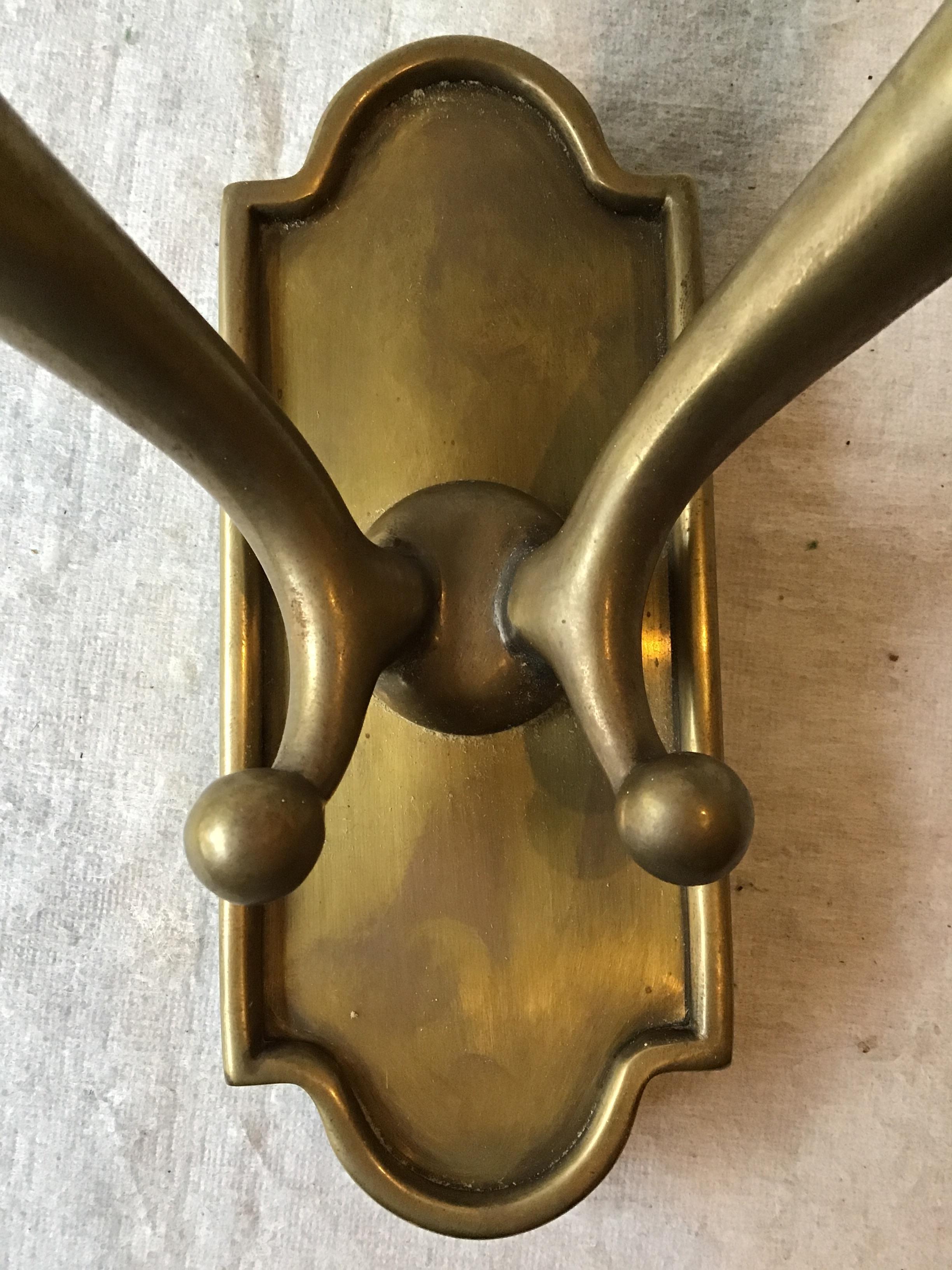 4 Brass Double Arm Horn Sconces 5