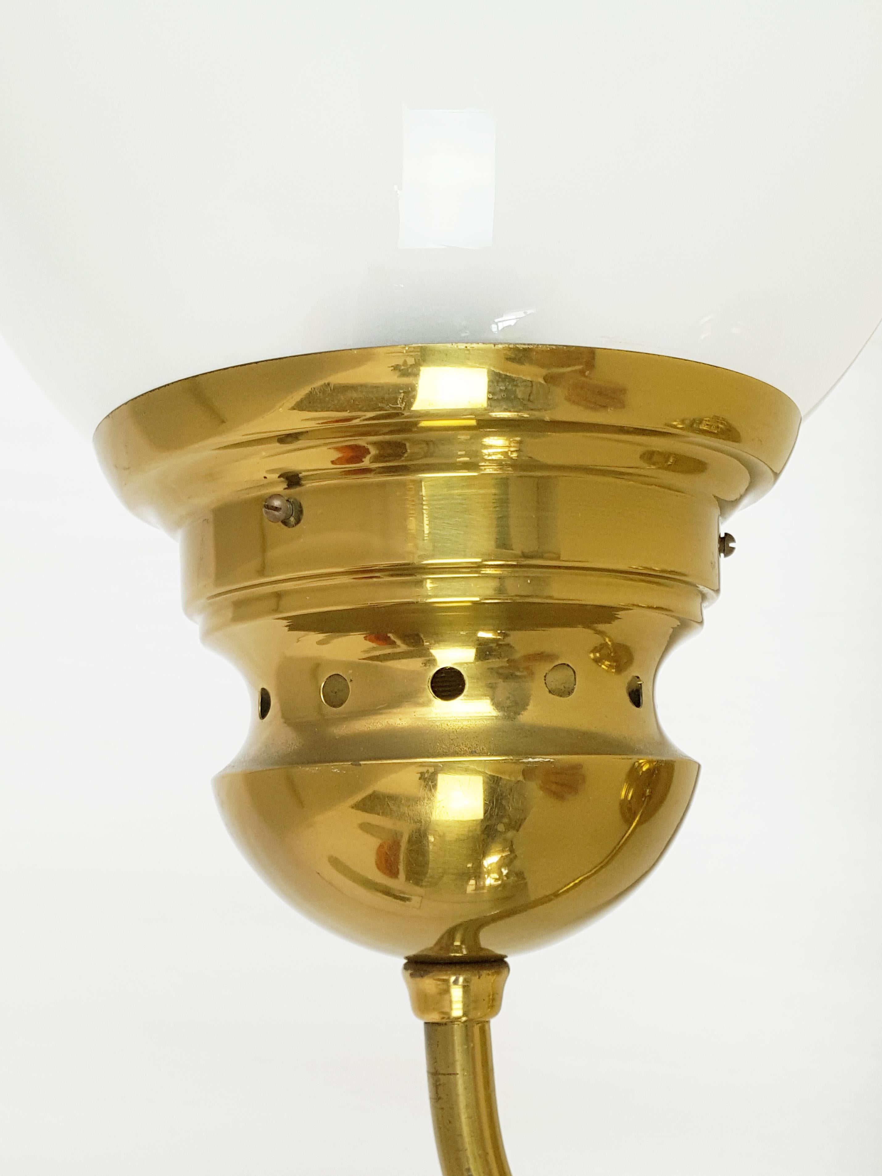 Italian 4 Brass and Frosted Glass Midcentury Lp1 Sconces by Caccia Dominioni for Azucena
