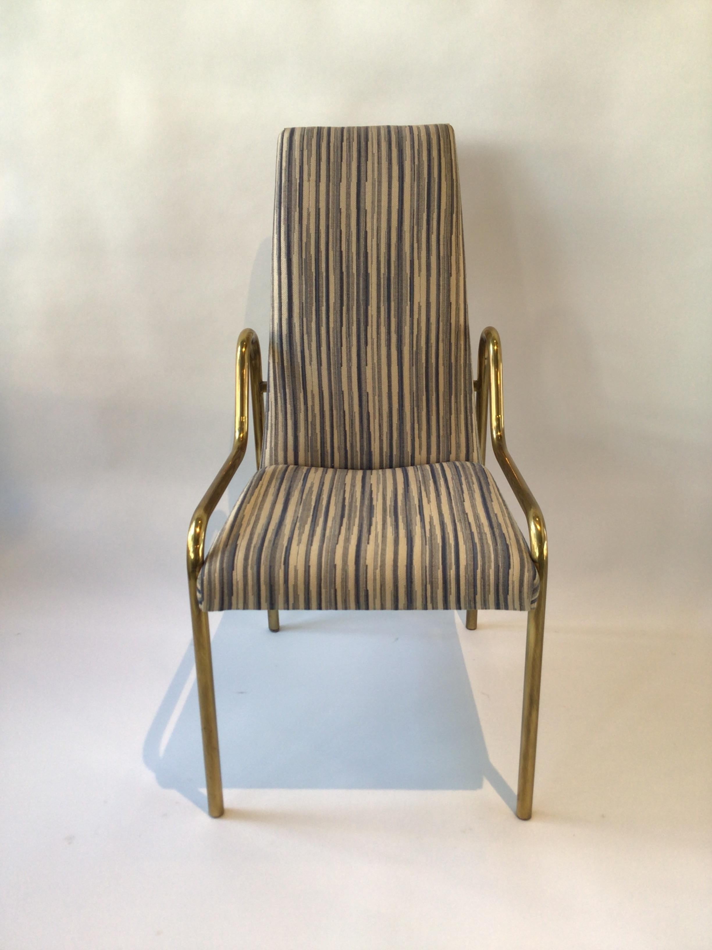 4 Brass Mastercraft Dining Chairs In Good Condition For Sale In Tarrytown, NY