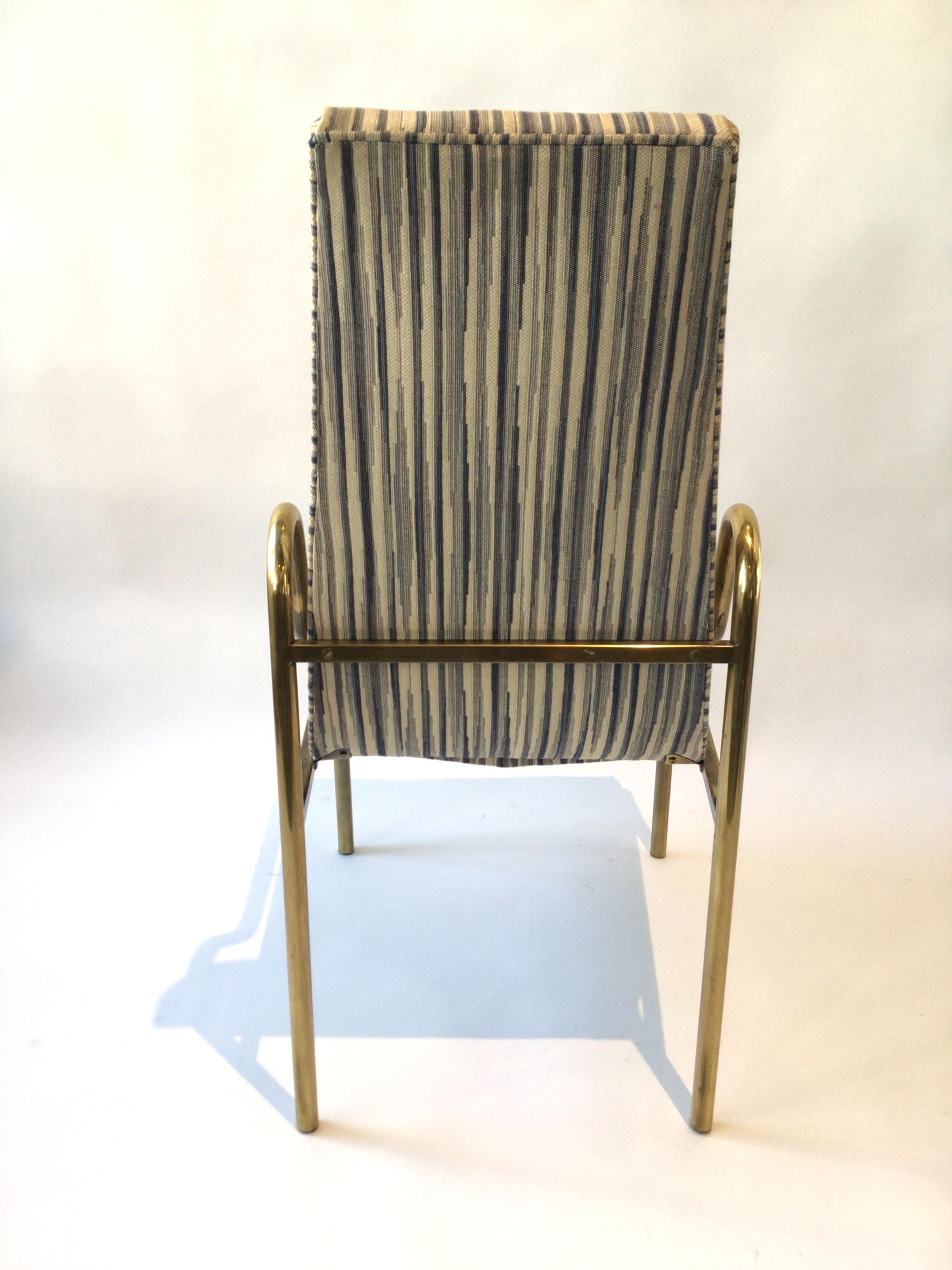 4 Brass Mastercraft Dining Chairs For Sale 2
