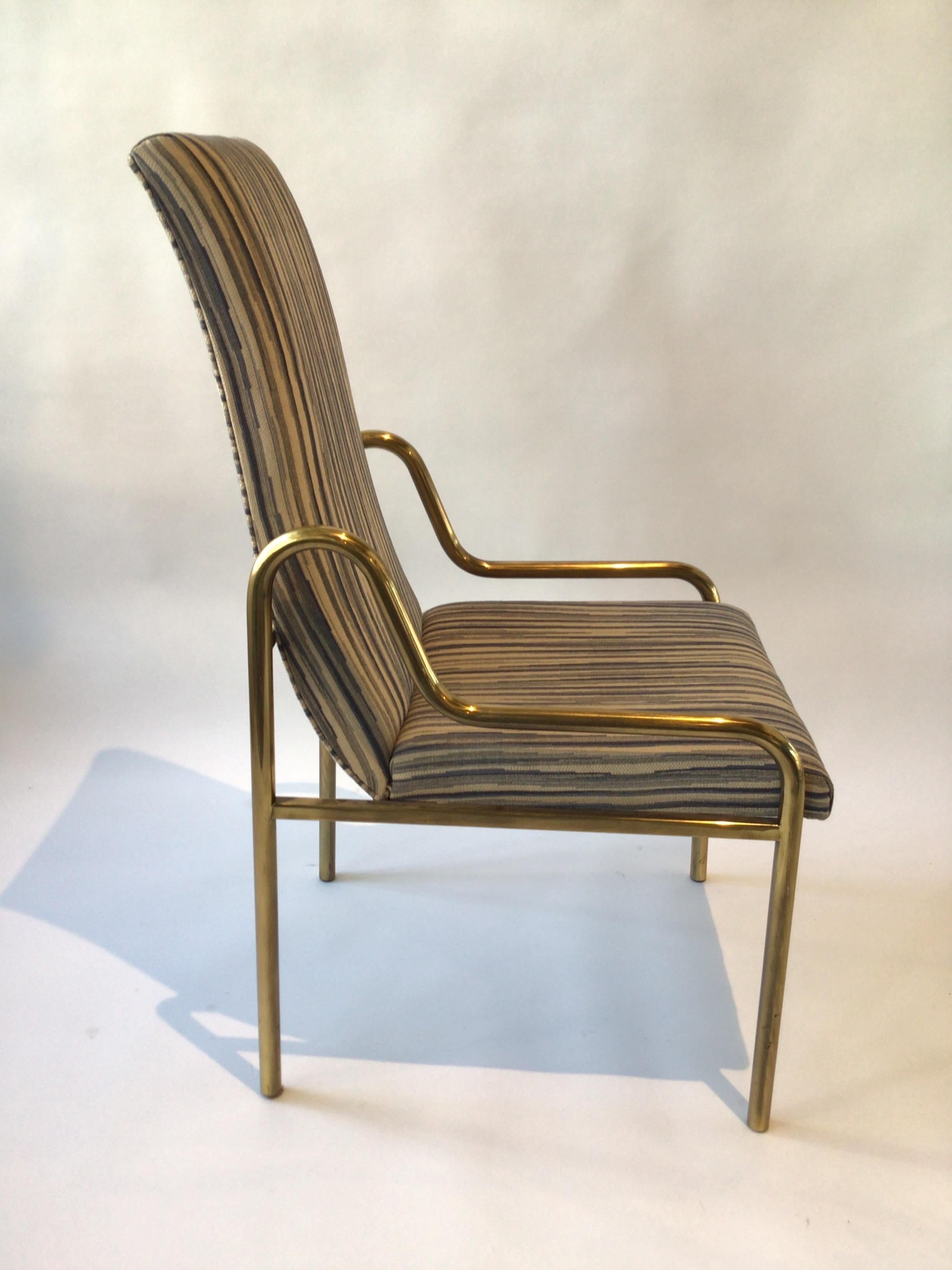 4 Brass Mastercraft Dining Chairs For Sale 3