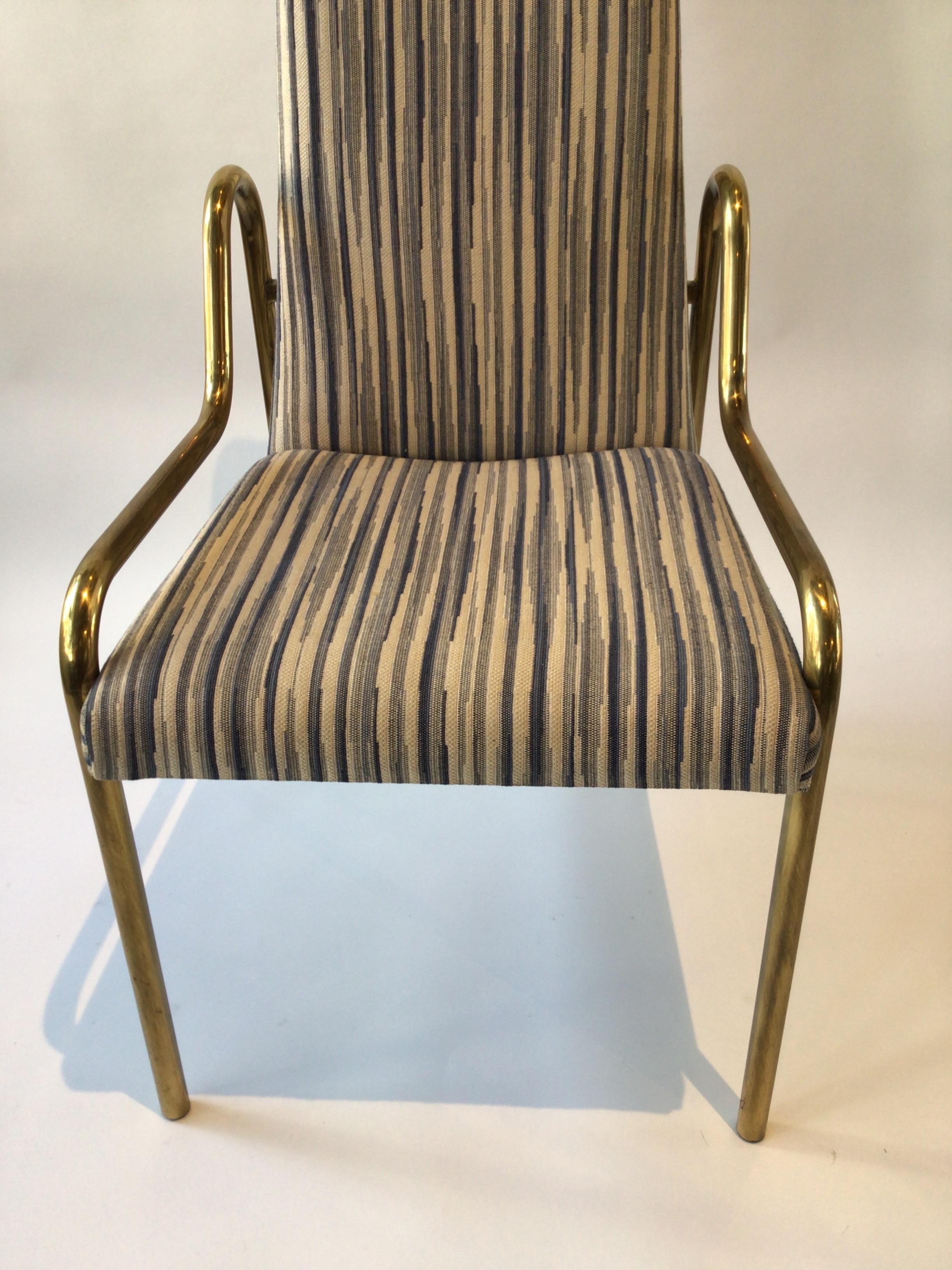 4 Brass Mastercraft Dining Chairs For Sale 4